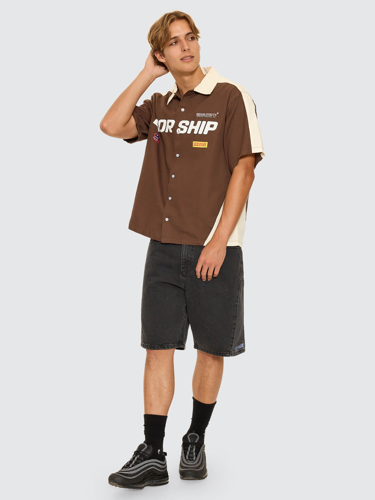 Panorama Short Sleeve Work Shirt - Dark Choc Brown
