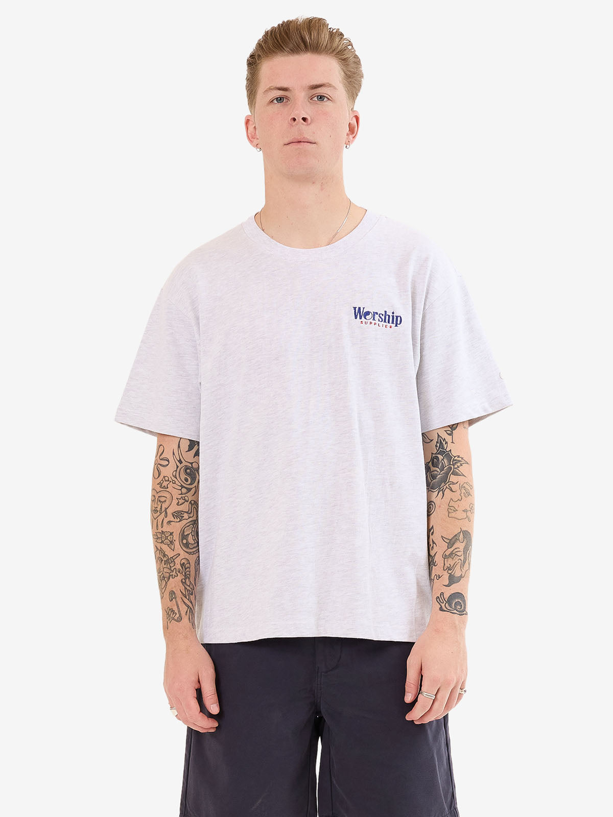 Smoko Tee - Snow Marle
