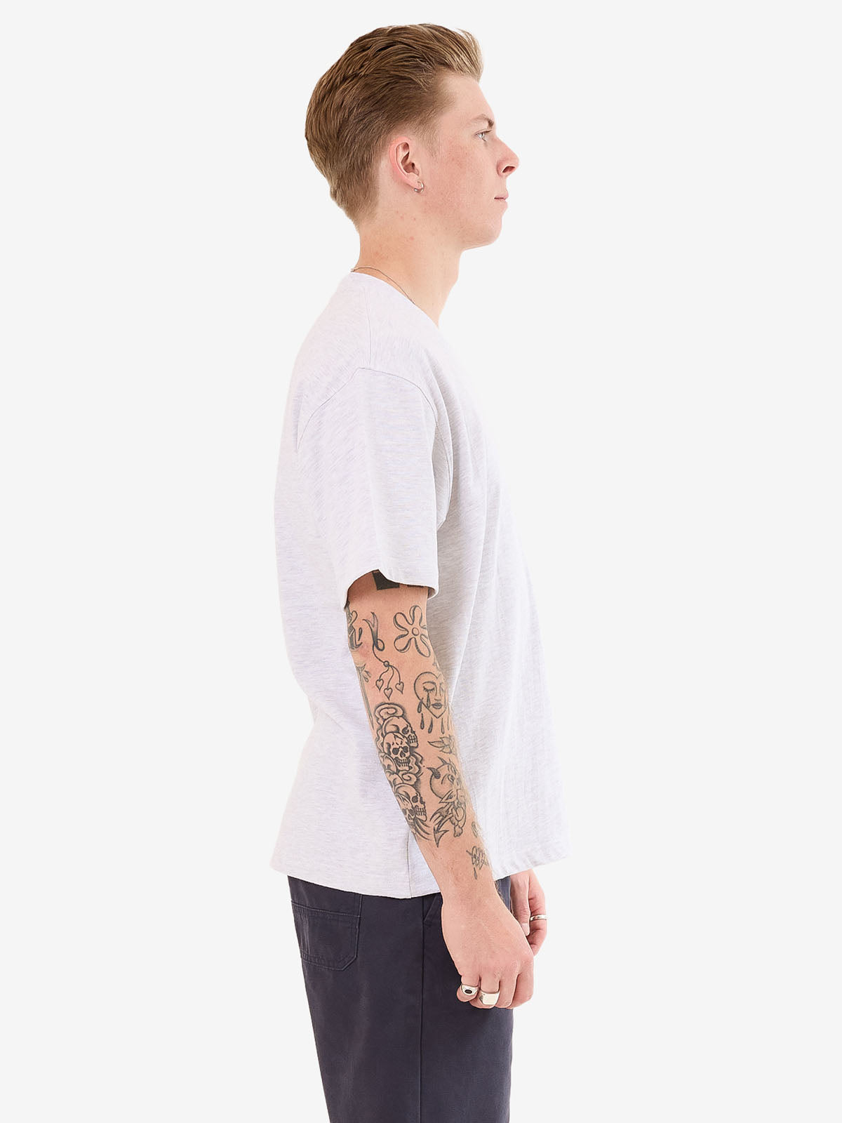 Smoko Tee - Snow Marle