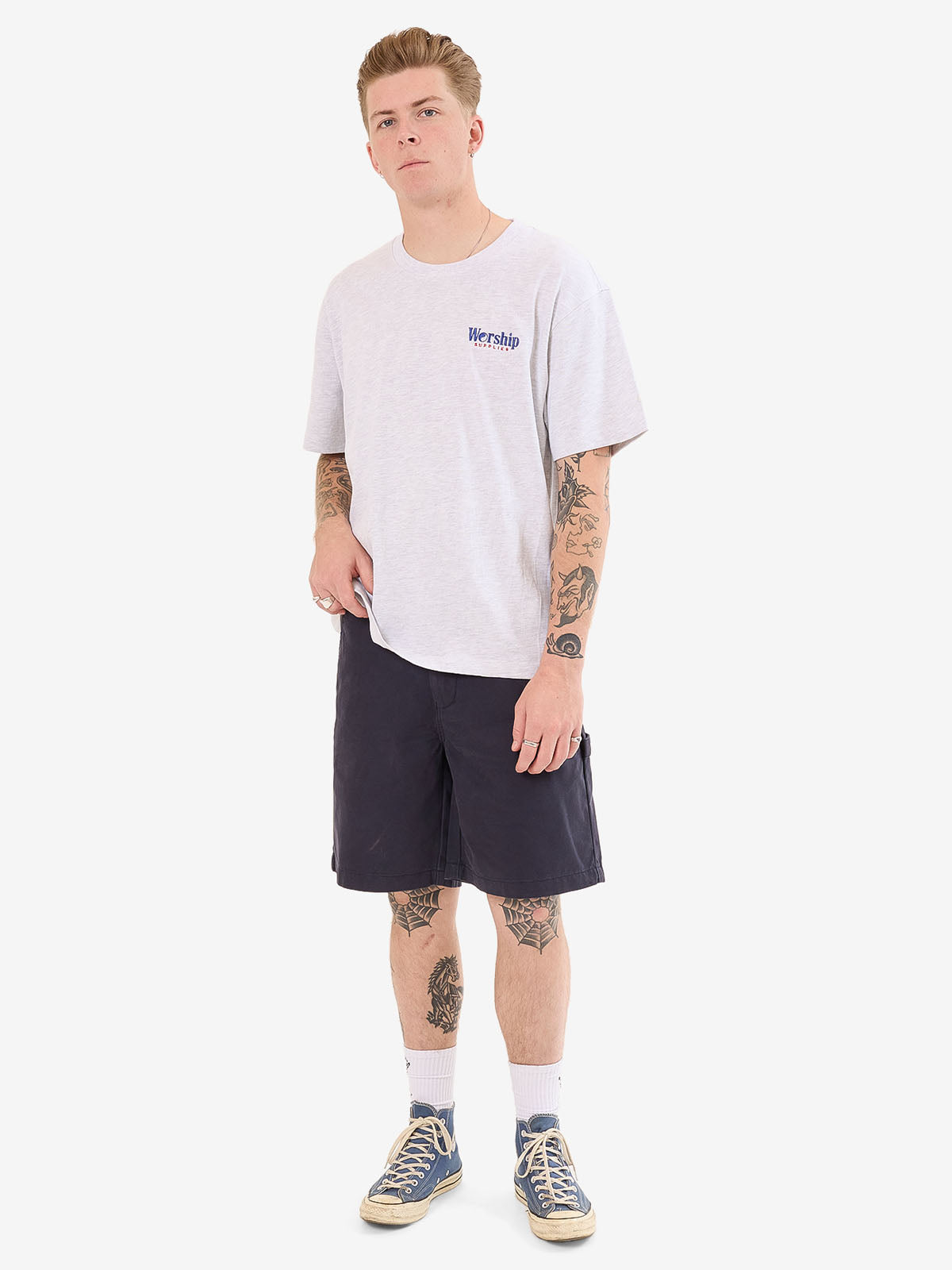 Smoko Tee - Snow Marle