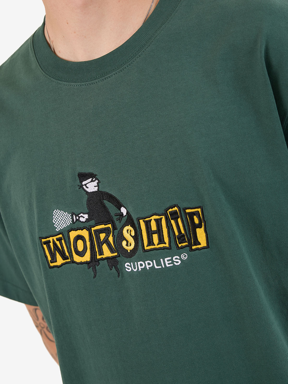 Dont Get Caught Tee - Bistro Green