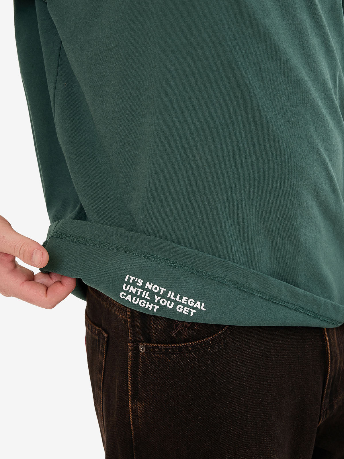 Dont Get Caught Tee - Bistro Green