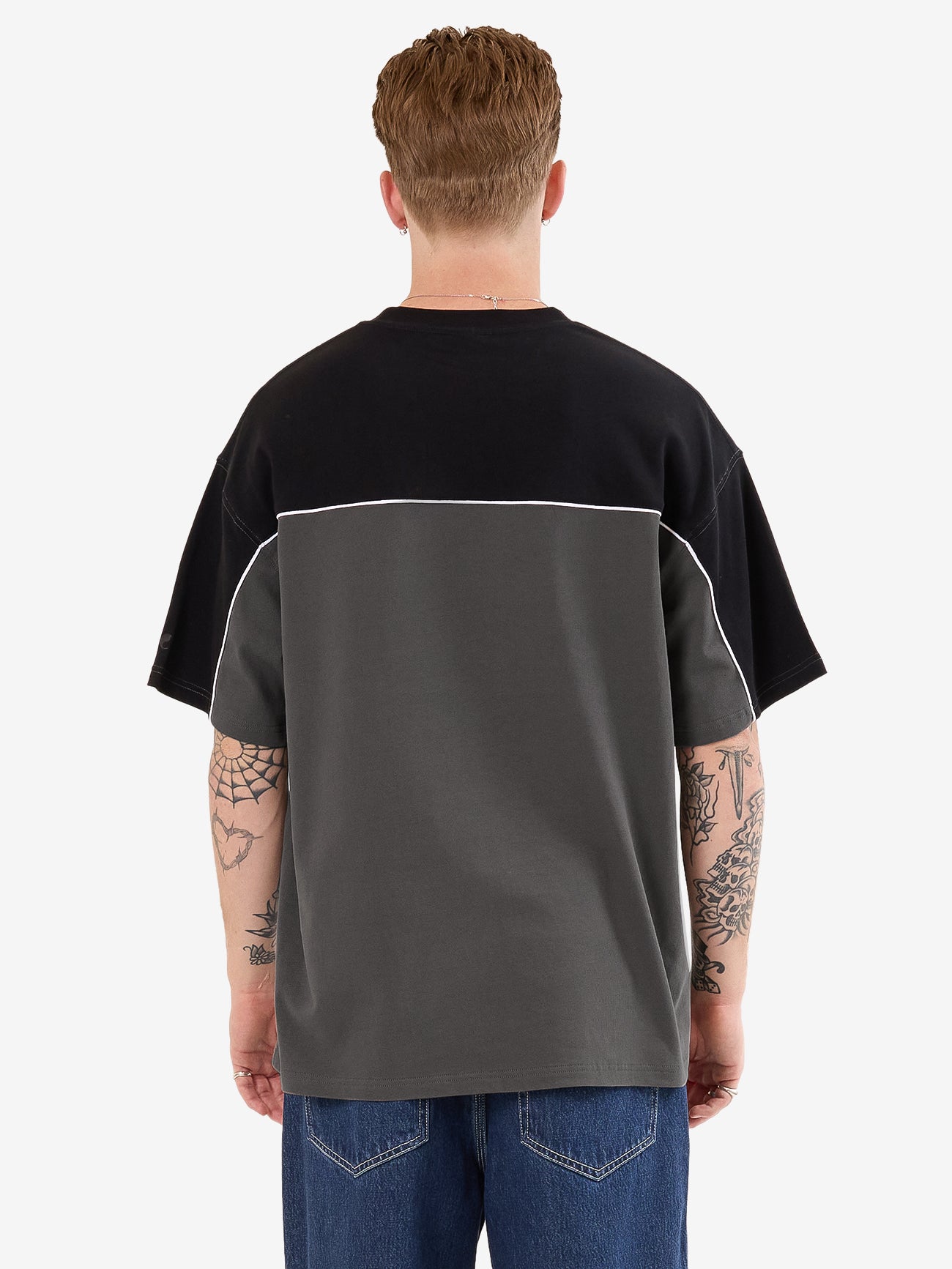 Striker Paneled Oversize Tee - Black