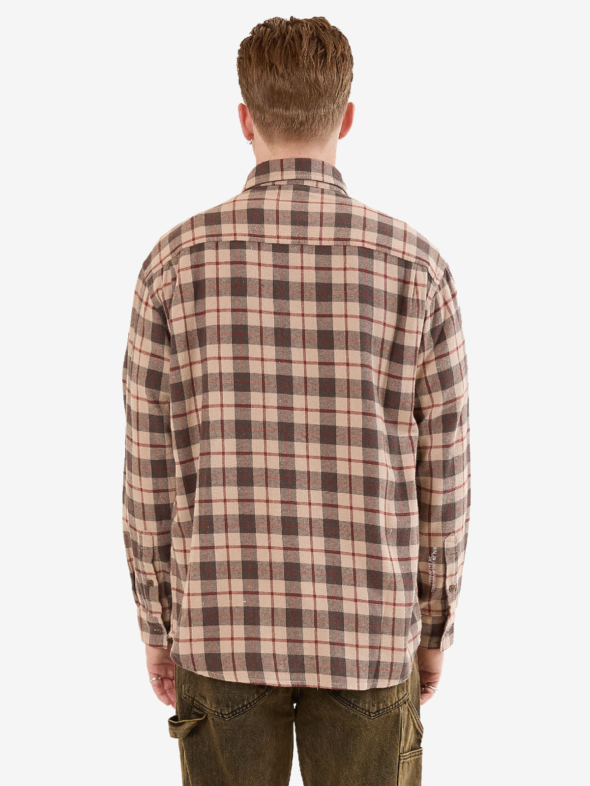 Maybe Today Long Sleeve Flannel Shirt - Grey