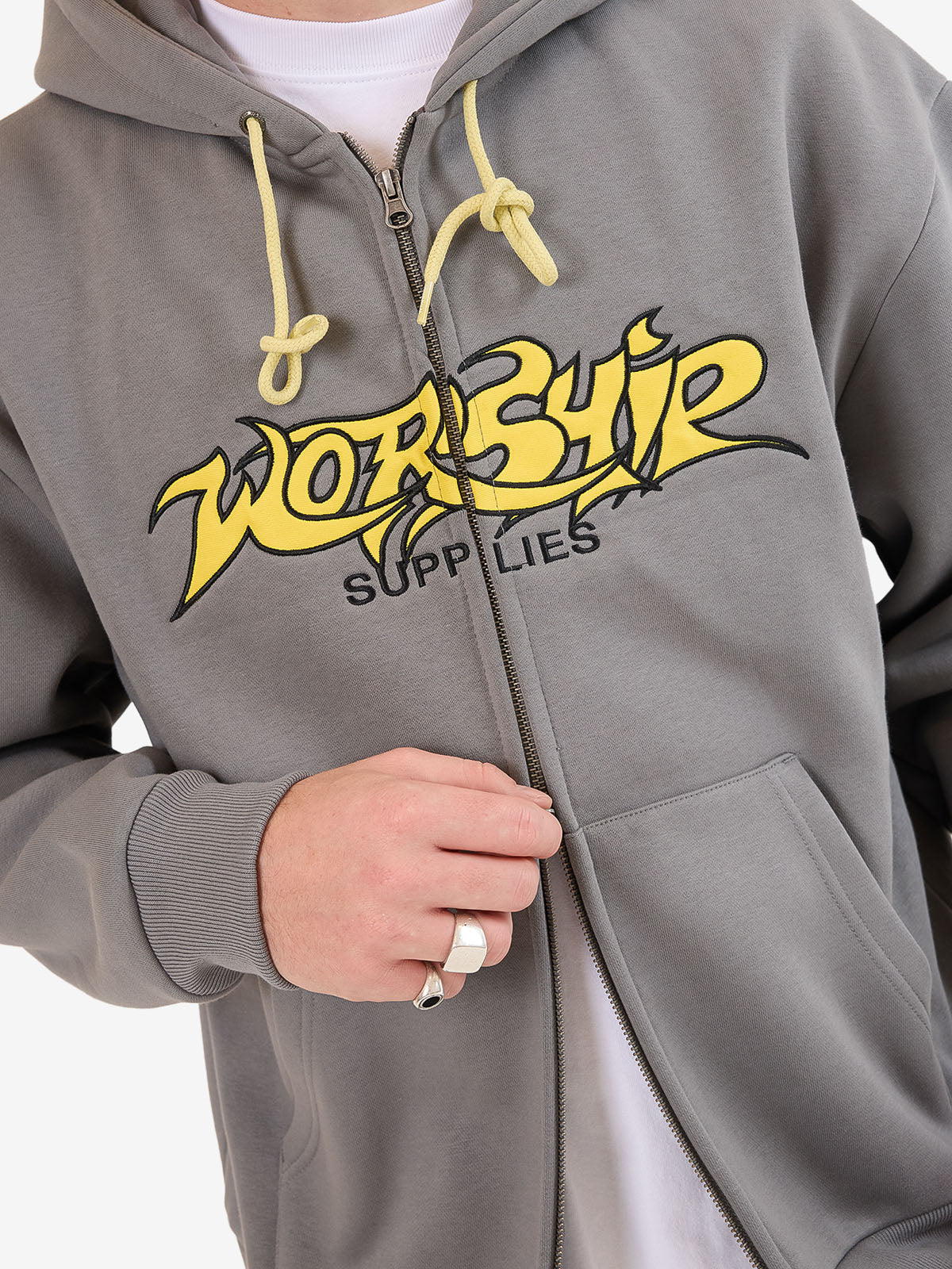 Vanity Zip Hood - Steel Grey