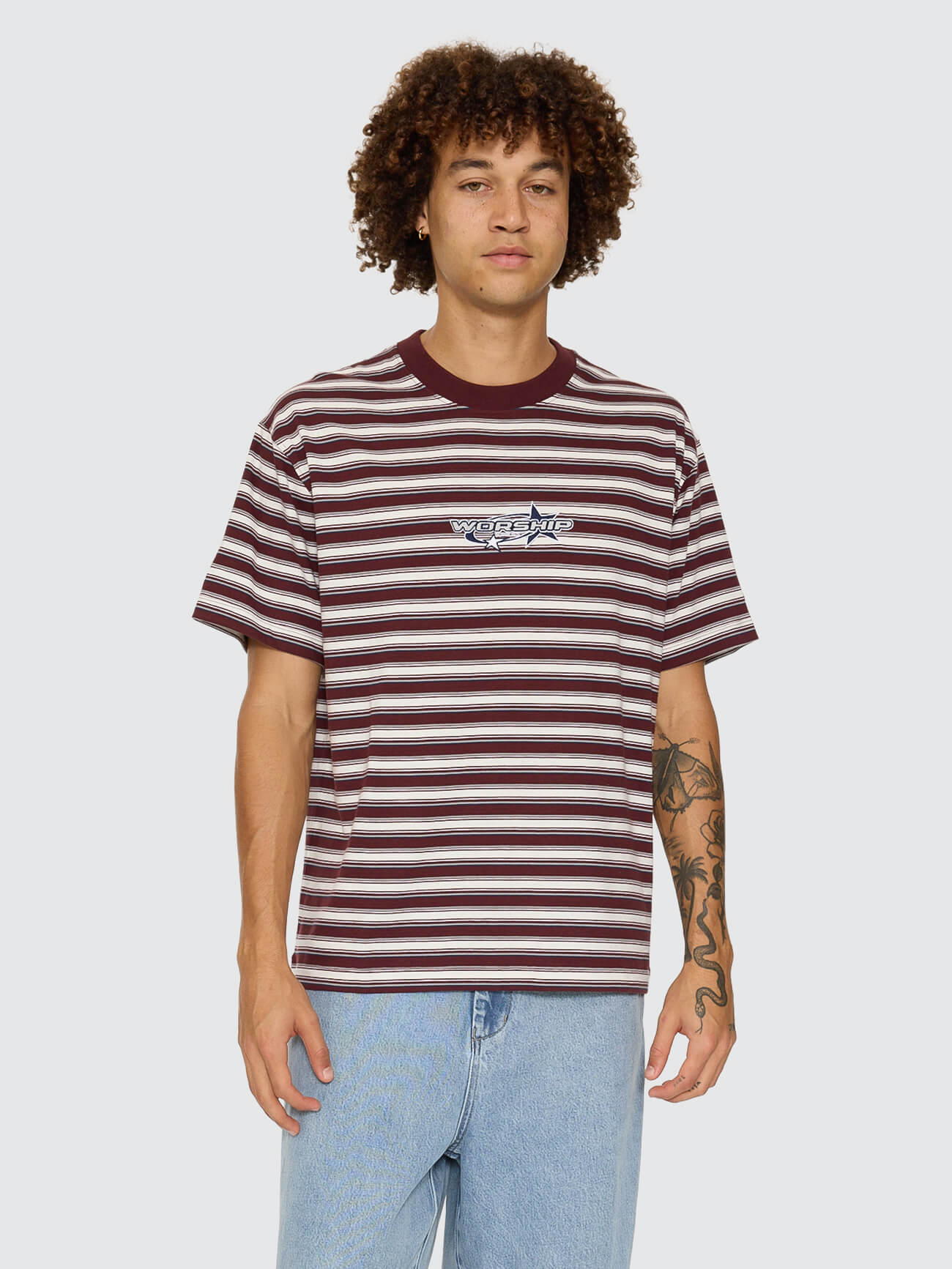 Space Race Stripe Tee - Puddle XS