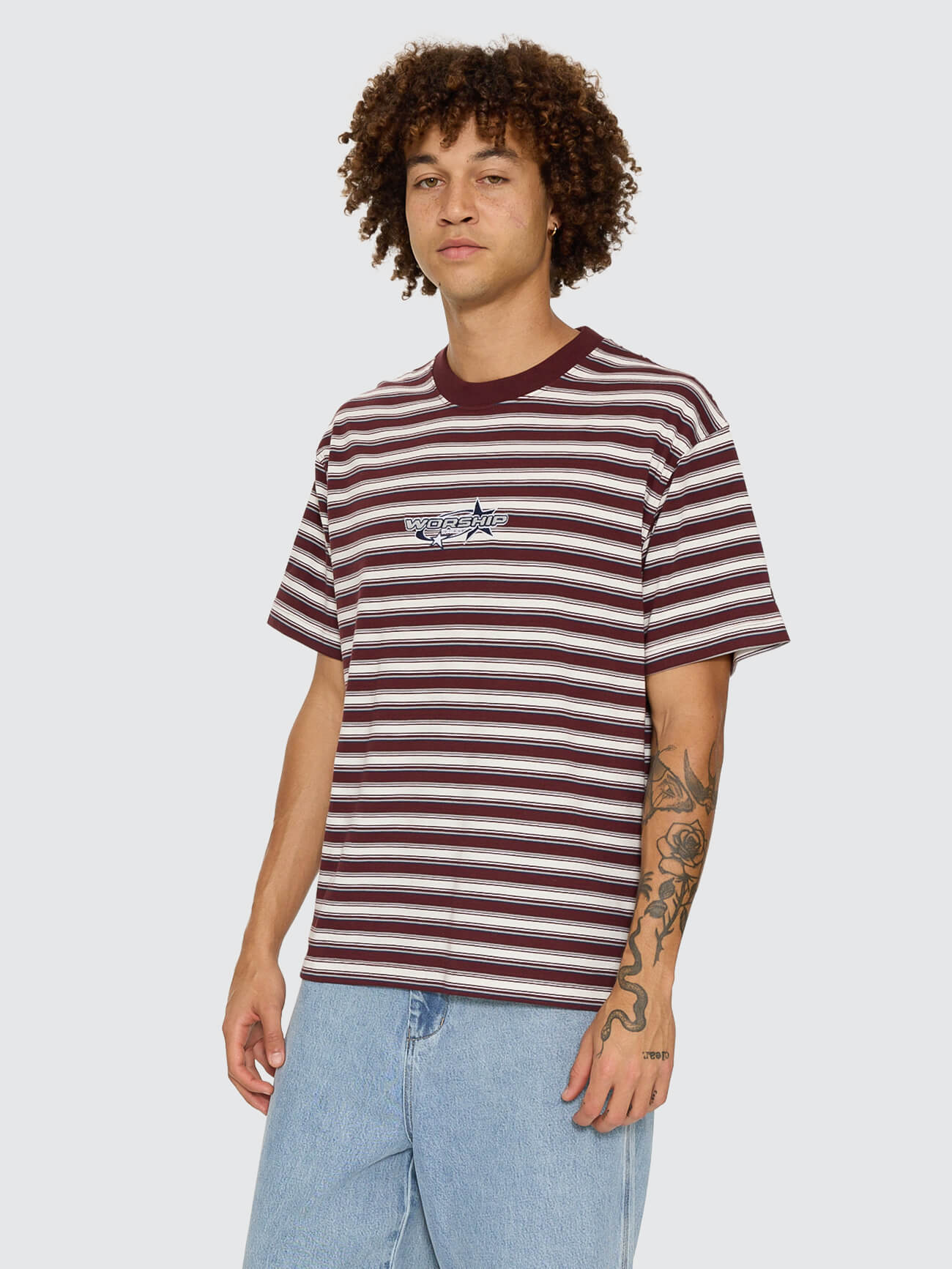 Space Race Stripe Tee - Puddle XS