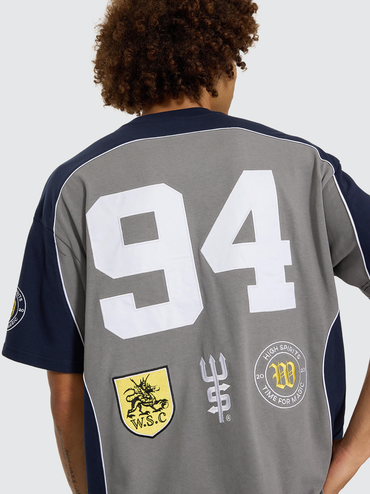 Sideline Oversize Panel Tee - Steel Grey - Black Iris XS