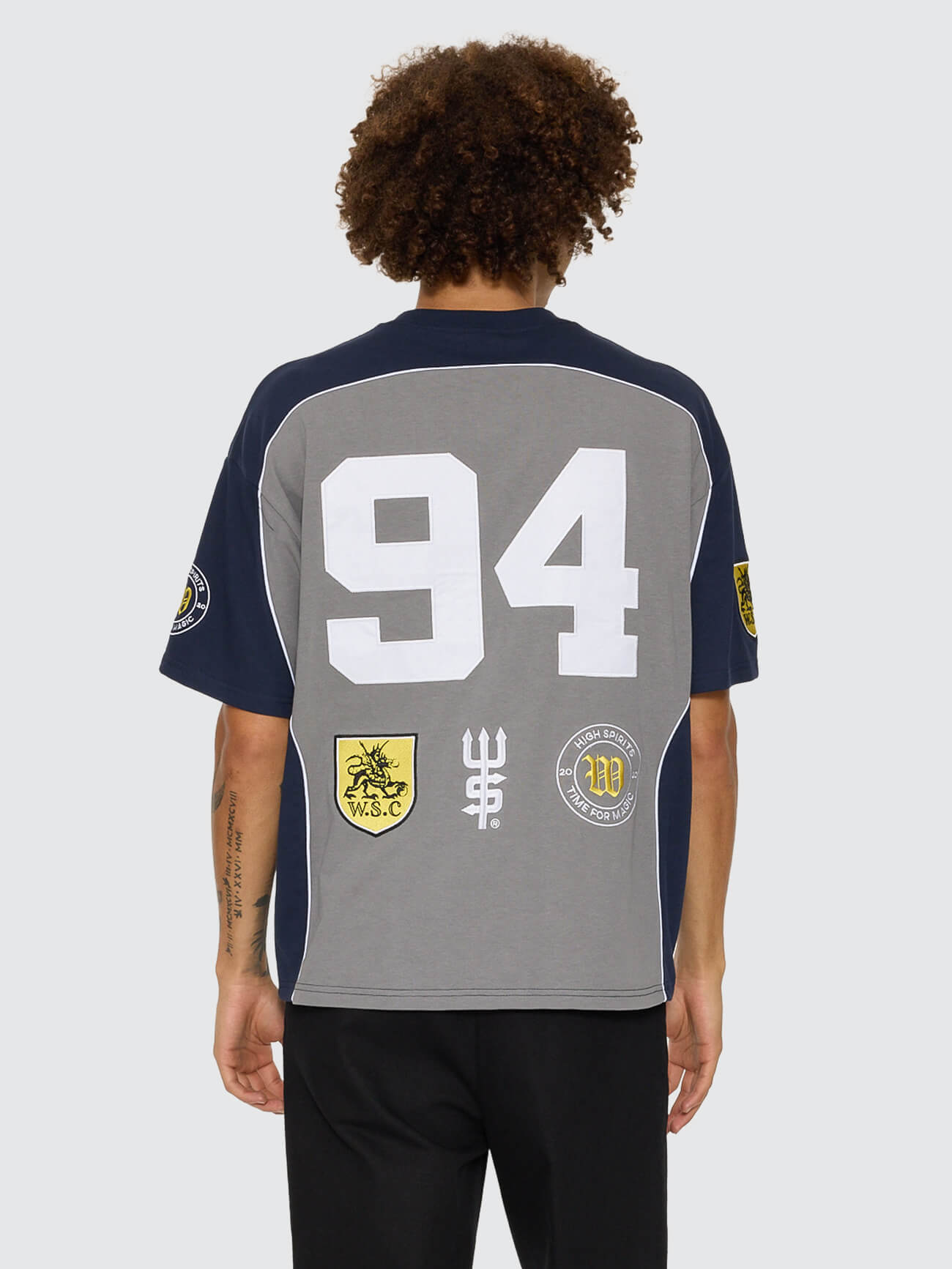 Sideline Oversize Panel Tee - Steel Grey - Black Iris XS