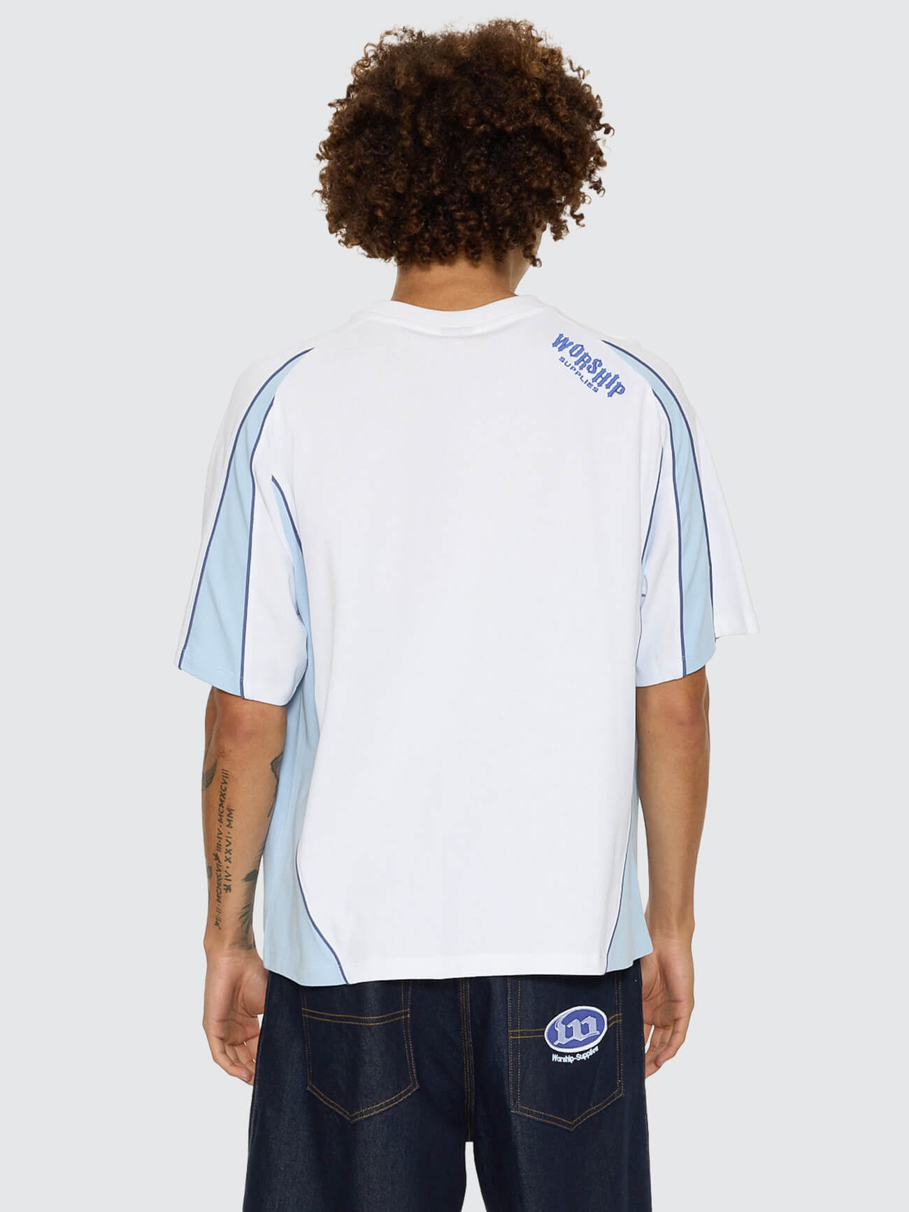 Morality Box Crop Panel Raglan Tee - White XS