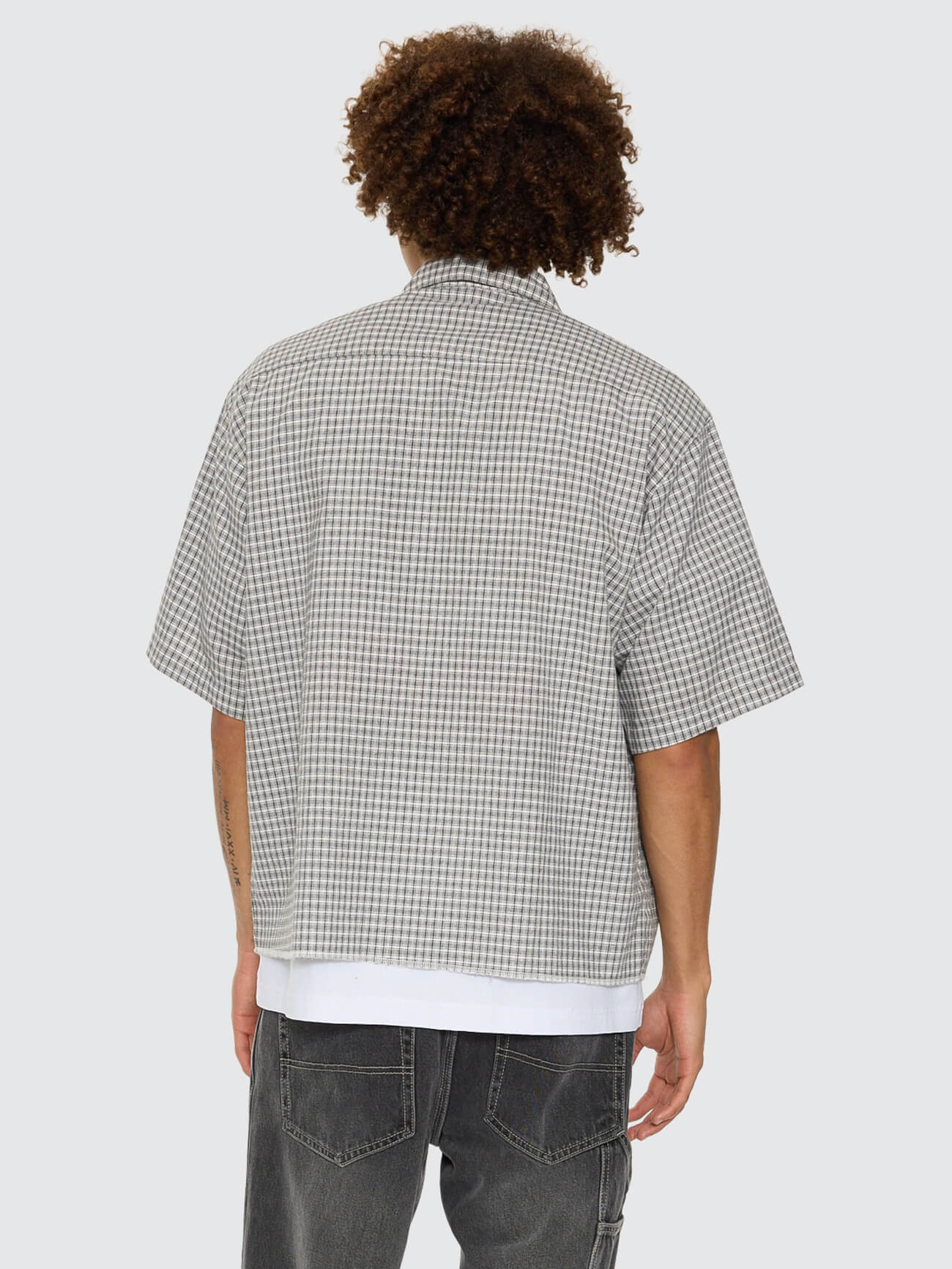 Tainted Love Box Crop Short Sleeve Shirt - Steel Grey XS