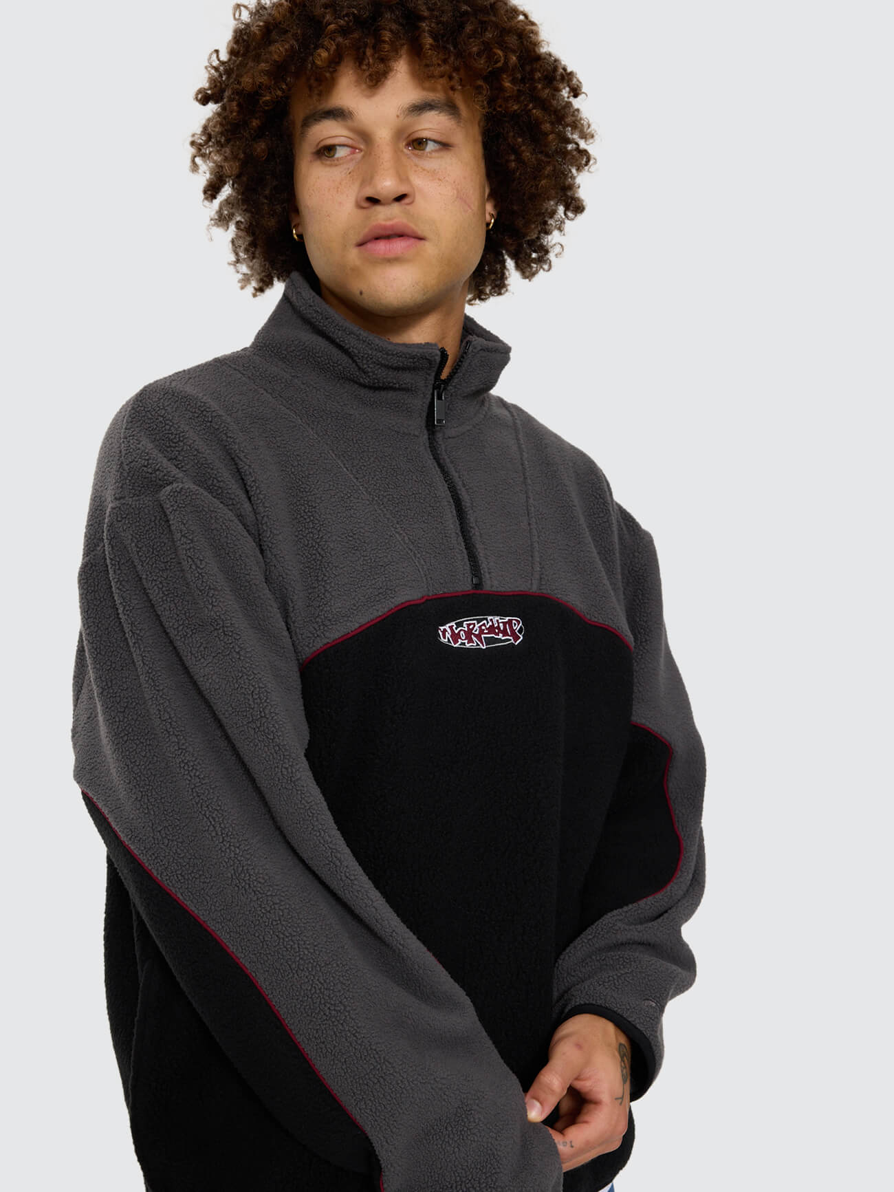 Wyldstyle Quarter Zip Sherpa Fleece - Black XS