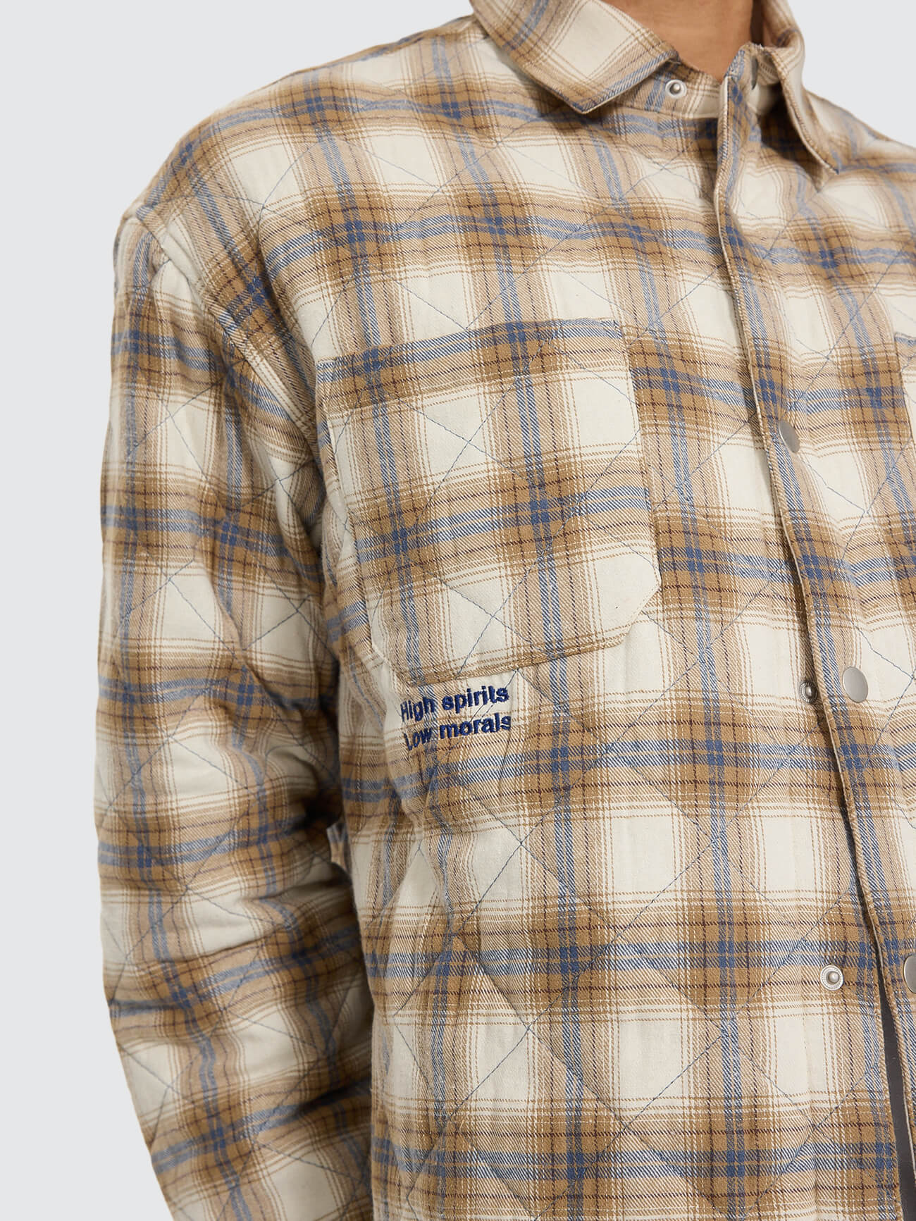 Morality Quilted Shacket - Tan XS