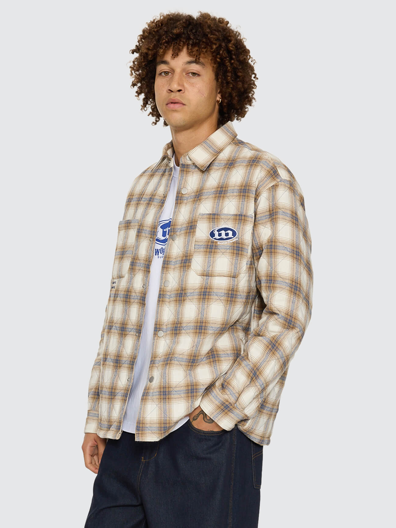 Morality Quilted Shacket - Tan XS