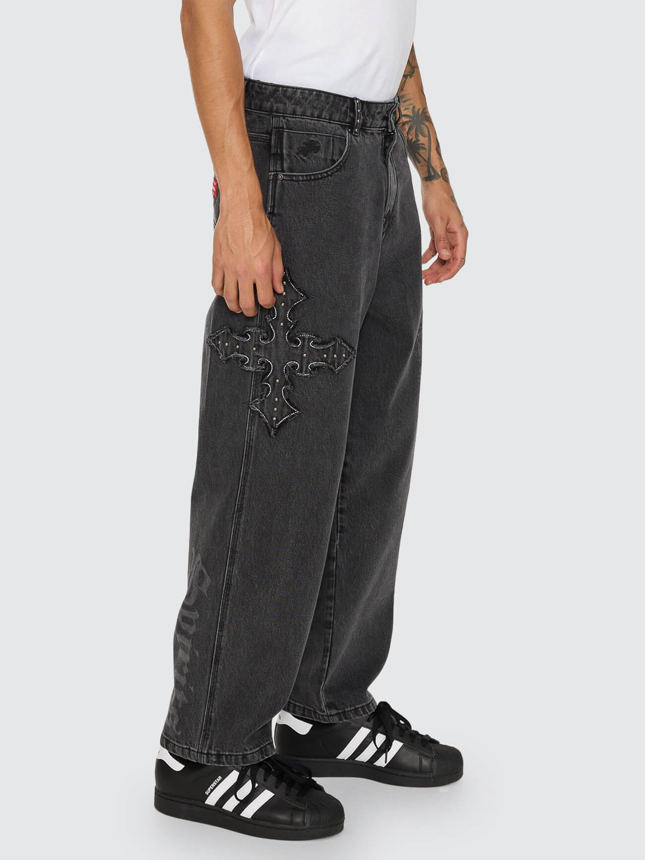 Manic Big Lounger Jean - Ghosted Black Fade 26