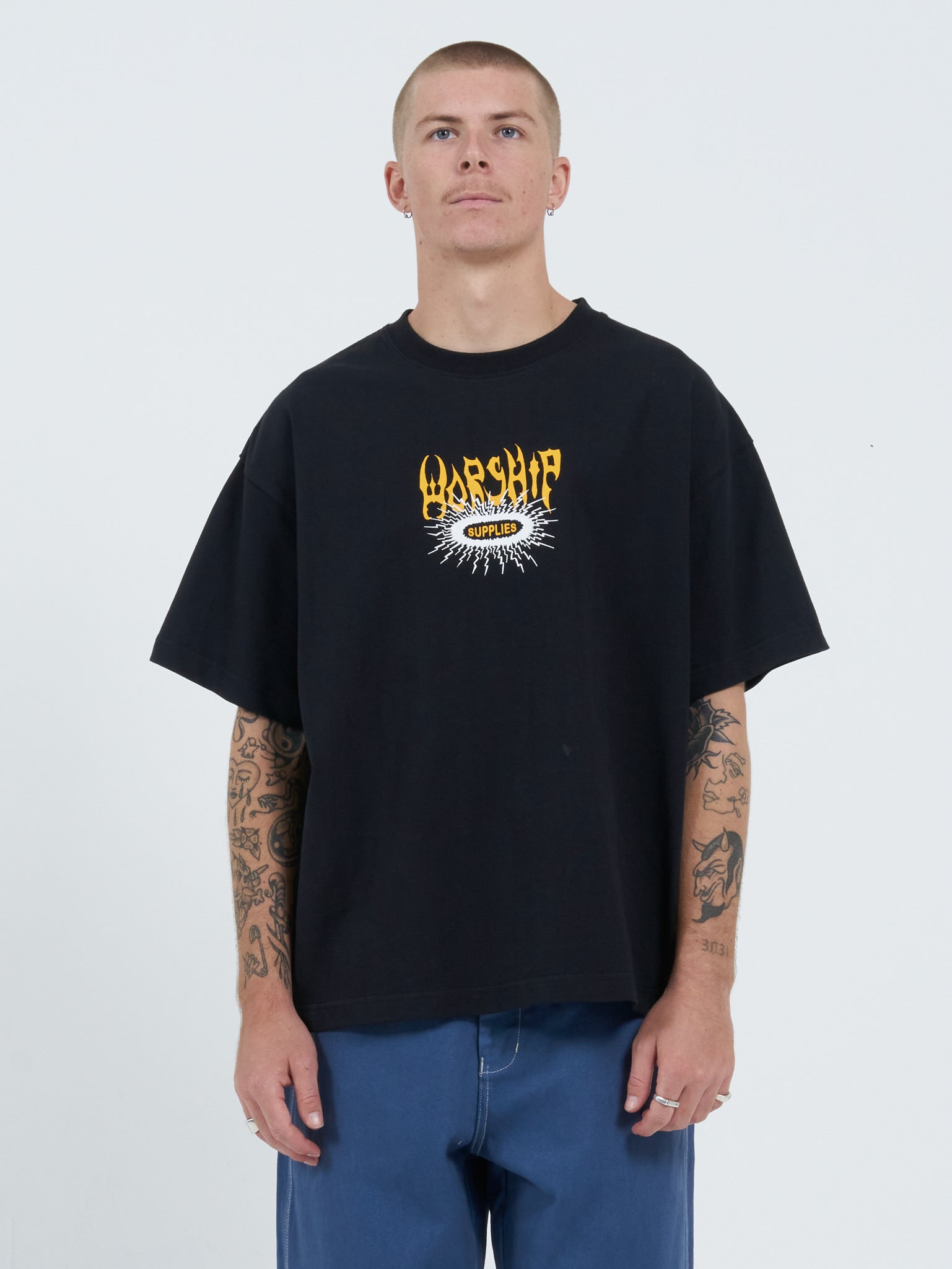 Tasty Rainbow Over Size Tee - Black