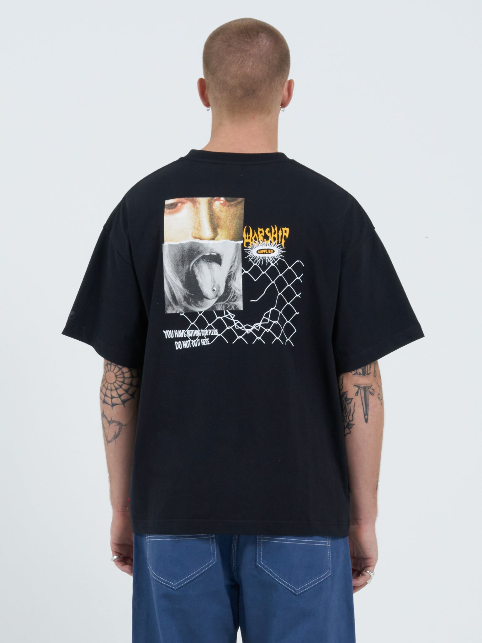 Tasty Rainbow Over Size Tee - Black