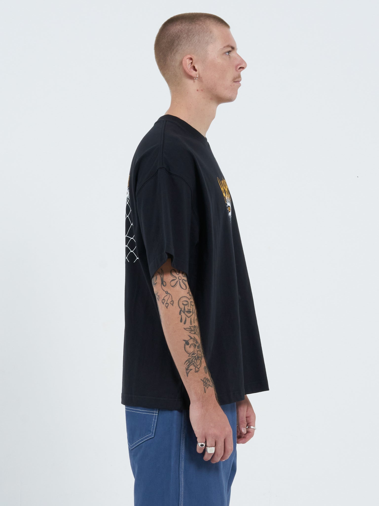 Tasty Rainbow Over Size Tee - Black
