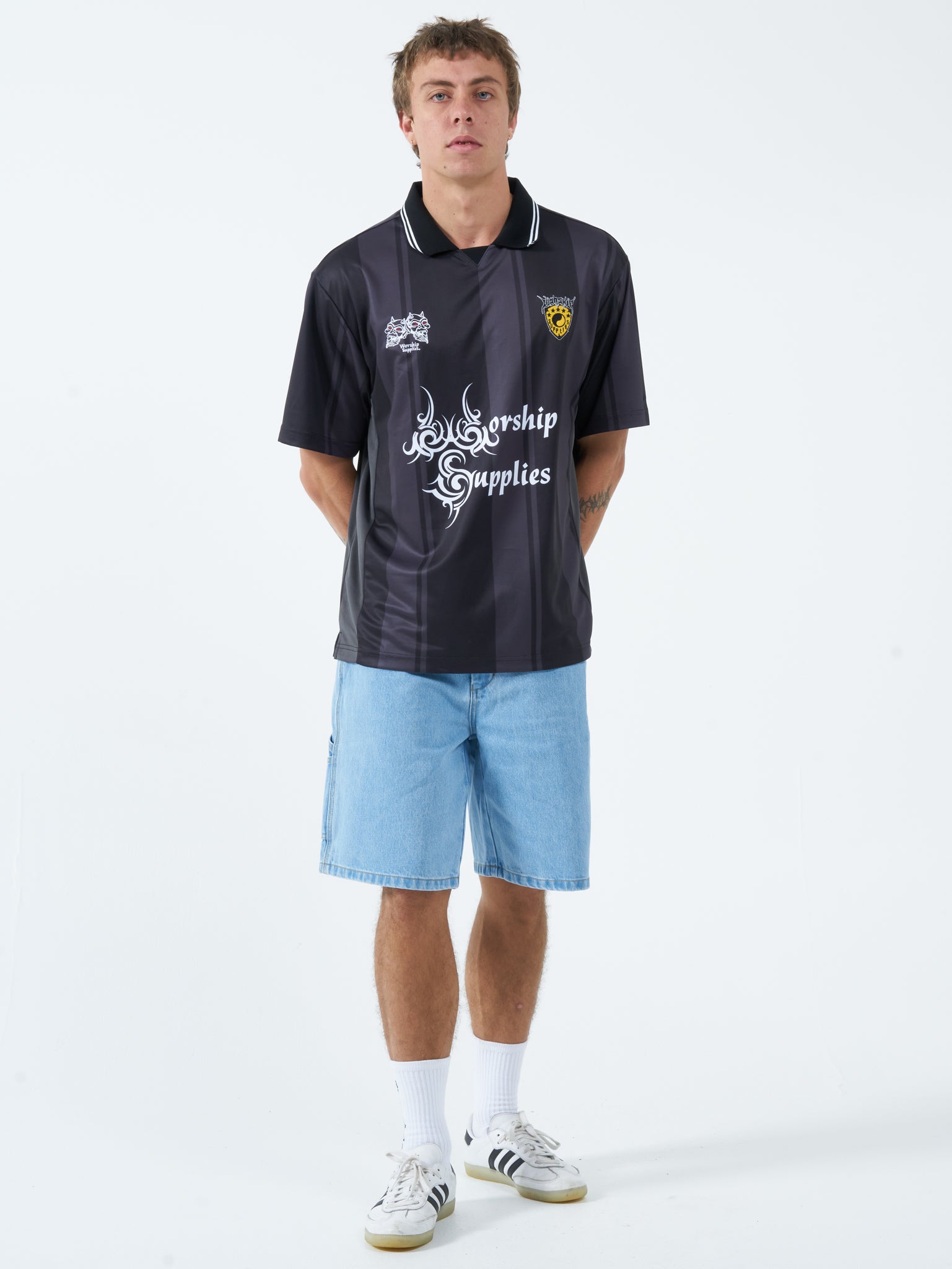 Hell Hole Football Jersey - Washed Black