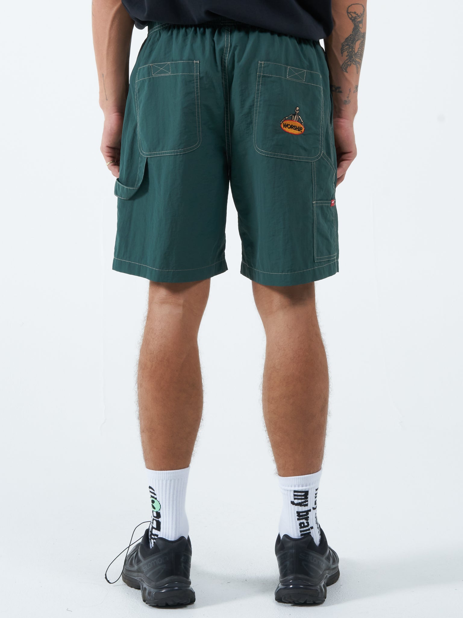 Lay Doubt Nylon Carpenter Short - Deep Lake Green