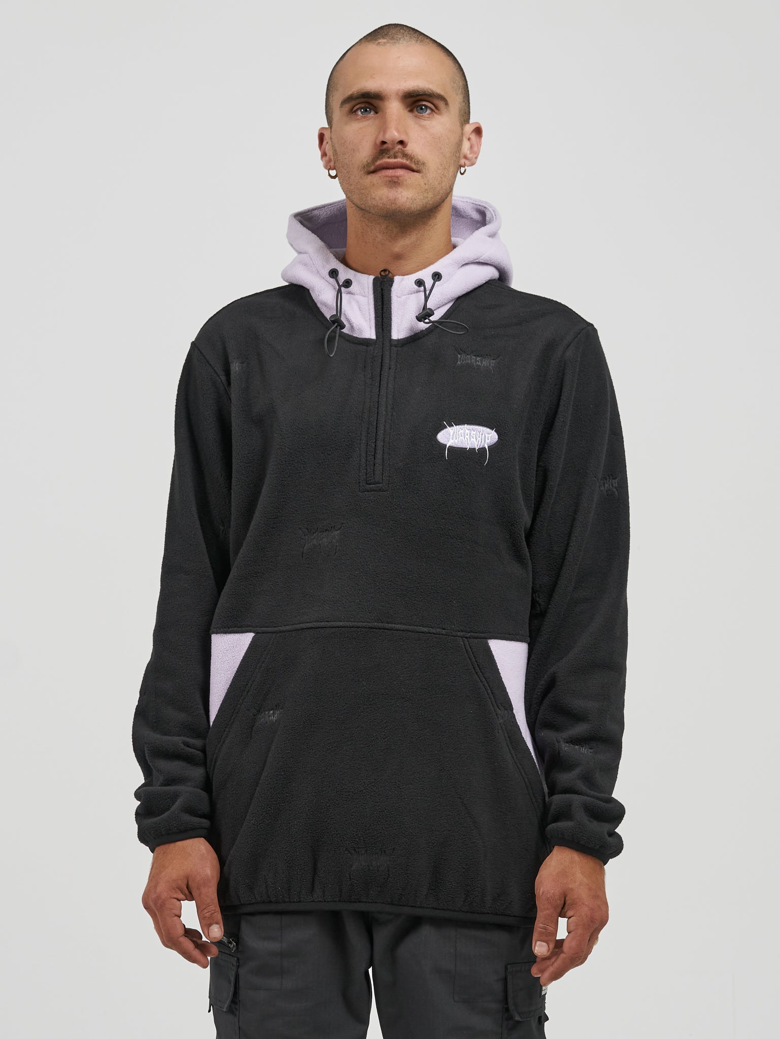 Zorg Quarter Zip Hood Polar Fleece - Black