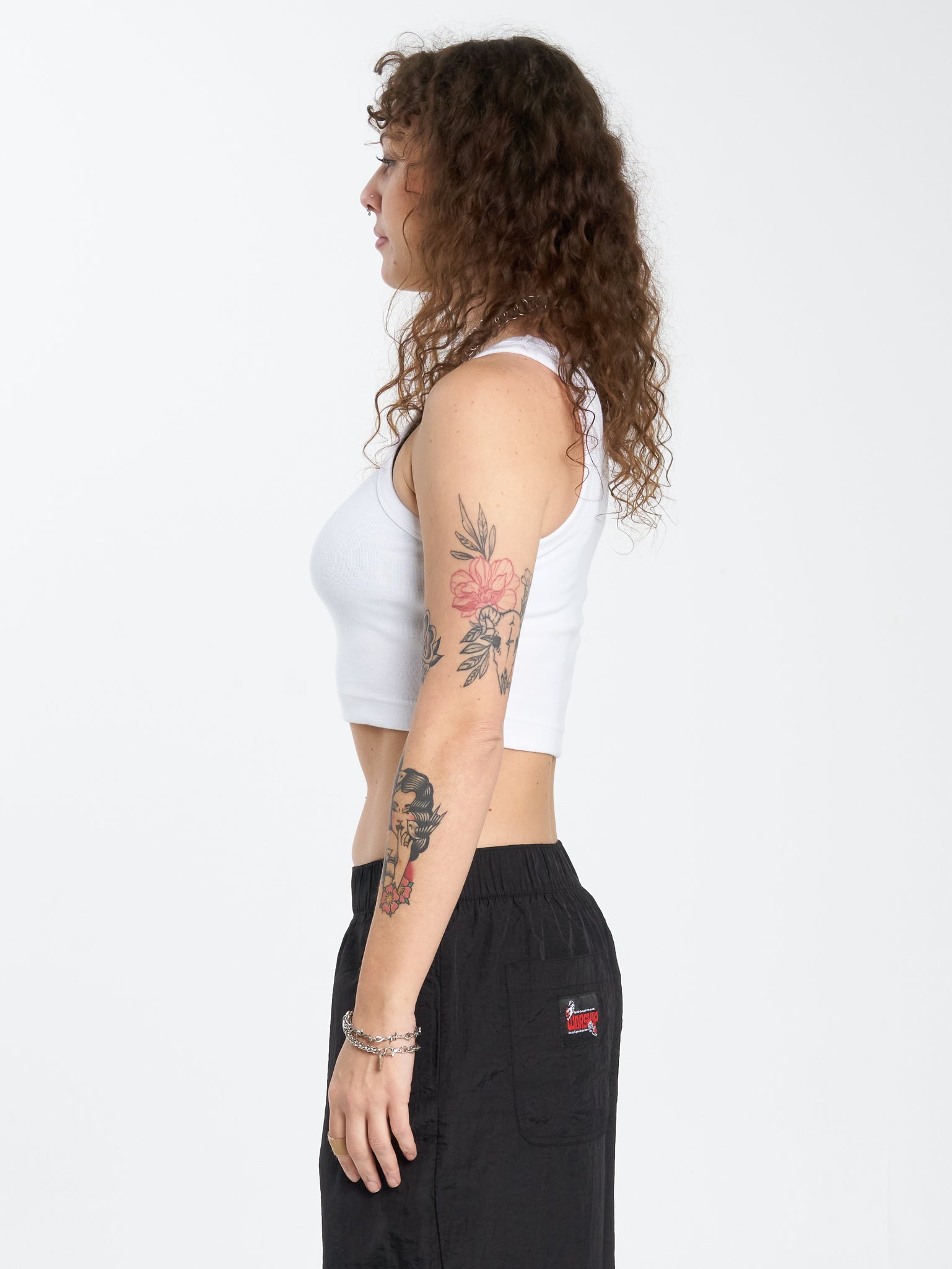 Purgatory Crop Sport Tank - White