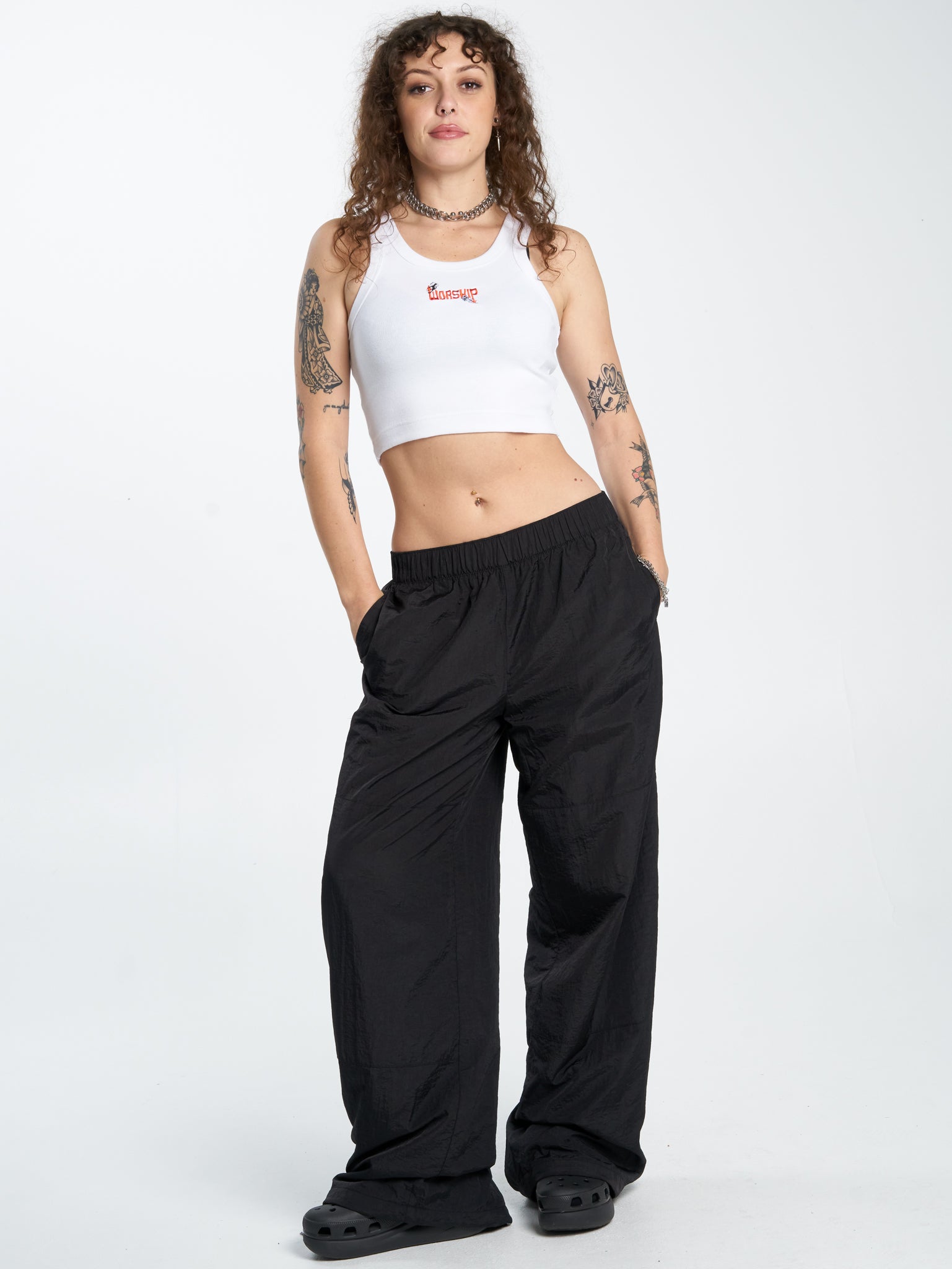 Purgatory Crop Sport Tank - White