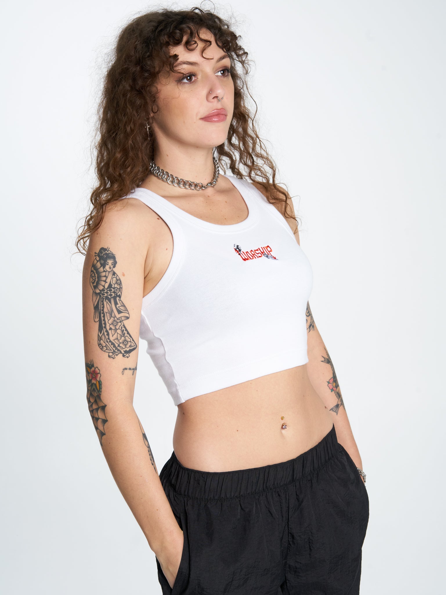 Purgatory Crop Sport Tank - White