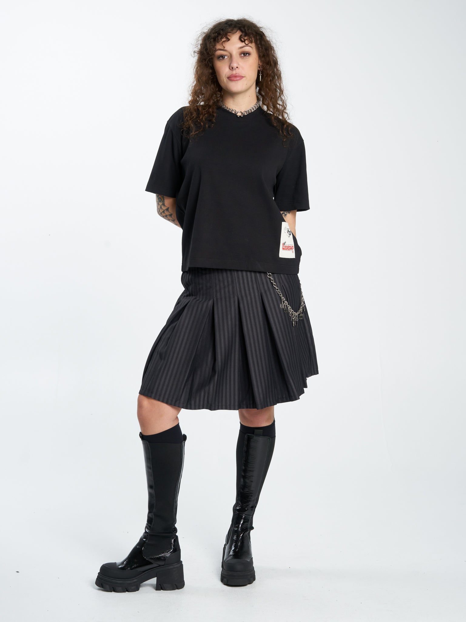 Purgatory Rib Regular Fit Tee - Black