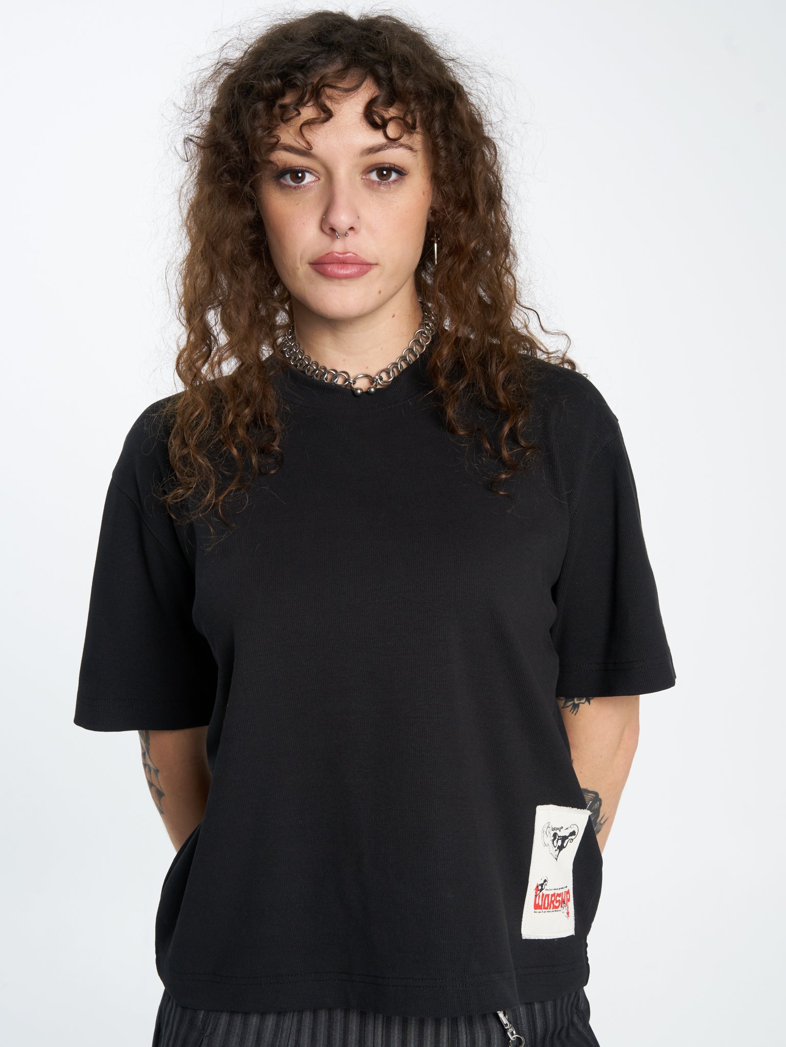 Purgatory Rib Regular Fit Tee - Black