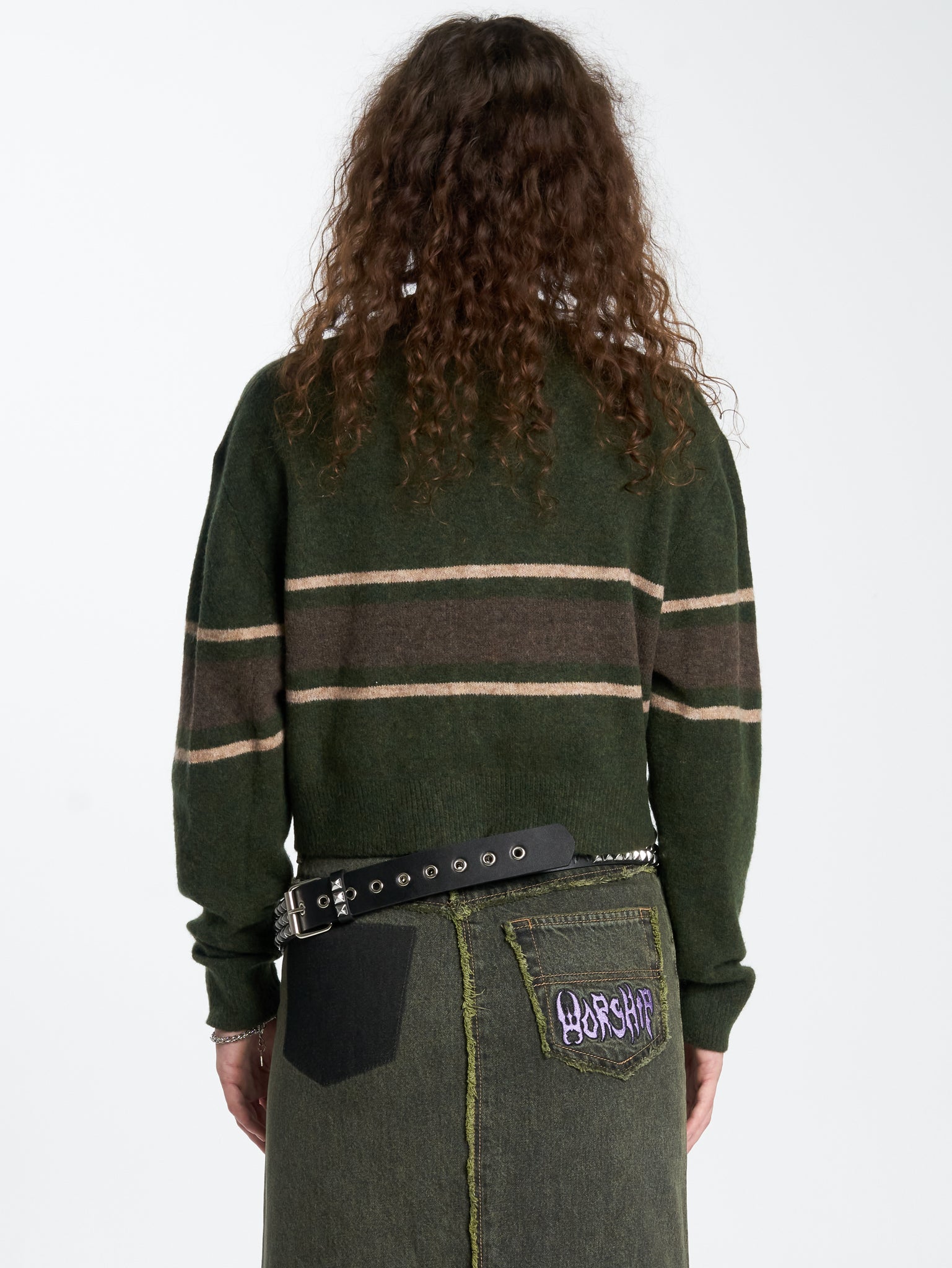 Amphibian Cropped Cardigan - Pond Green