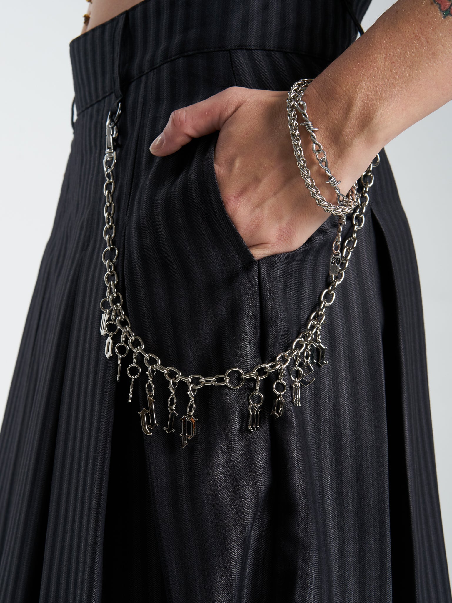 Tick Tock Pleat Skirt - Charcoal