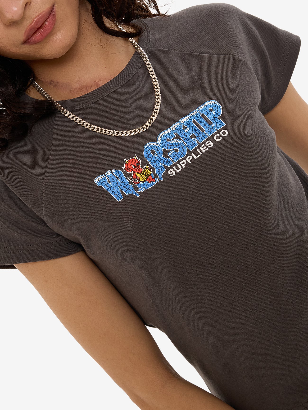 Be Cool Y2K Raglan Tee - Worn Black 4