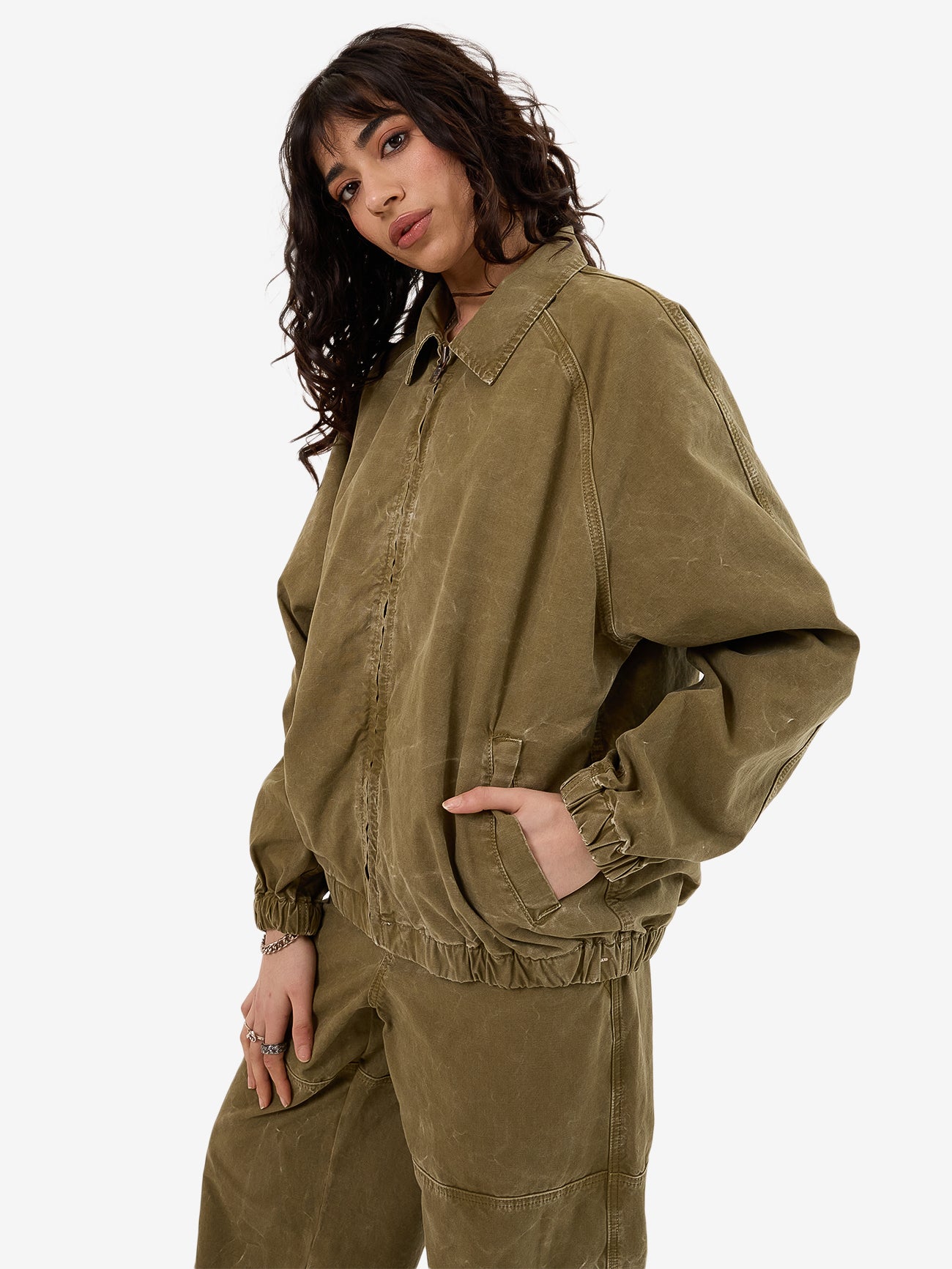 Drizzler Jacket - Khaki Oil Wash 4