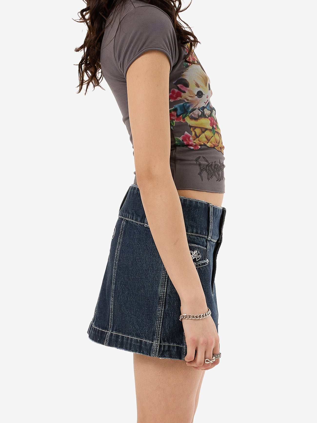 Cute But Psycho Micro Skirt - Dirty Midnight Blue 4
