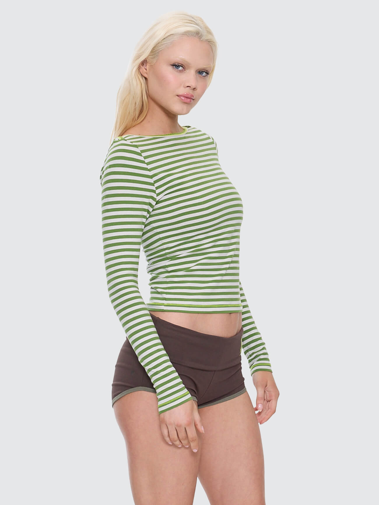 Trouble Stripe Long Sleeve Top - Lime Twist 4