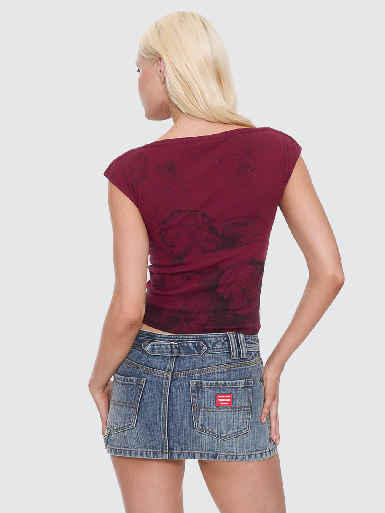 Entwine Boat Neck Top - Deep Cherry 4