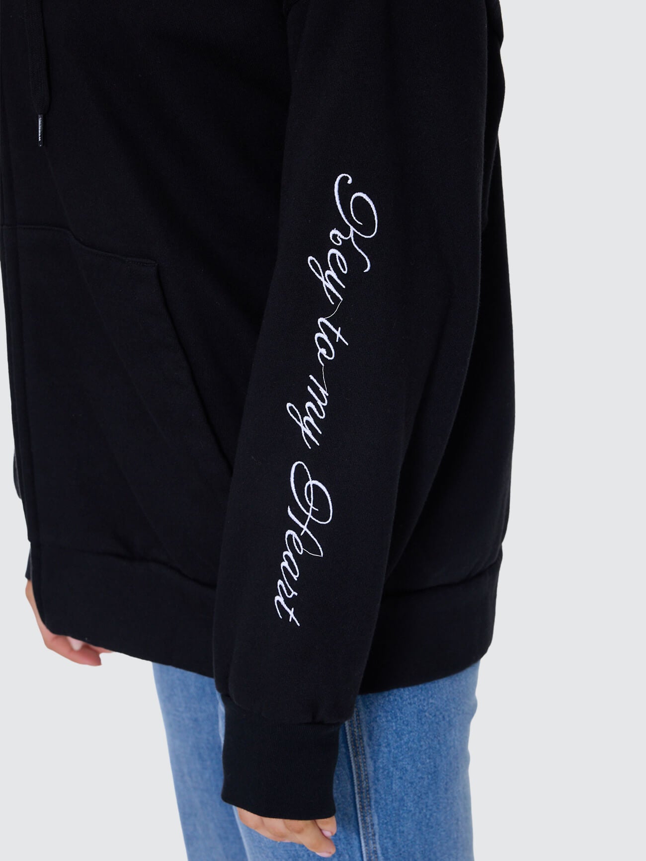 Padlock Zip Front Hood - Black Fur 4