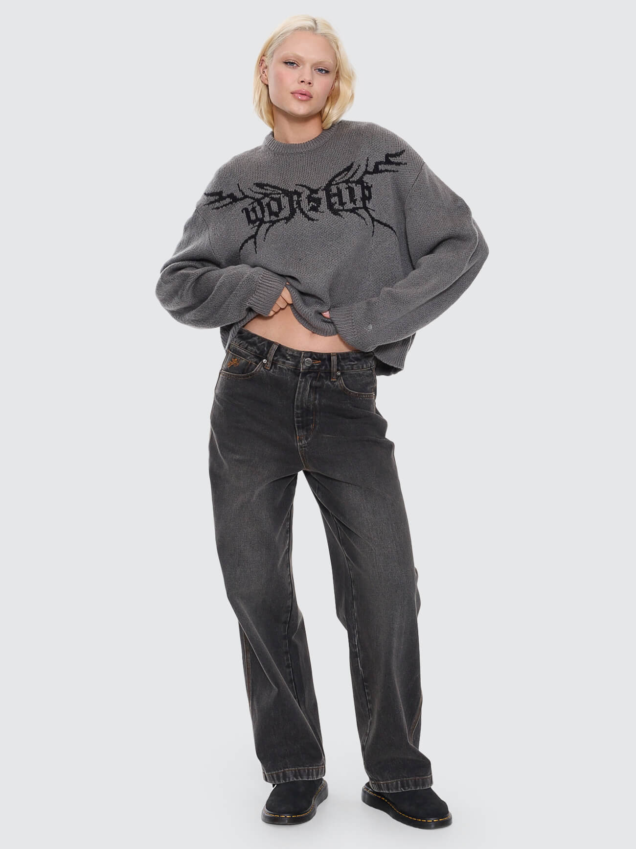 Trudge Box Fit Crew Knit Sweater - Dark Marle 4