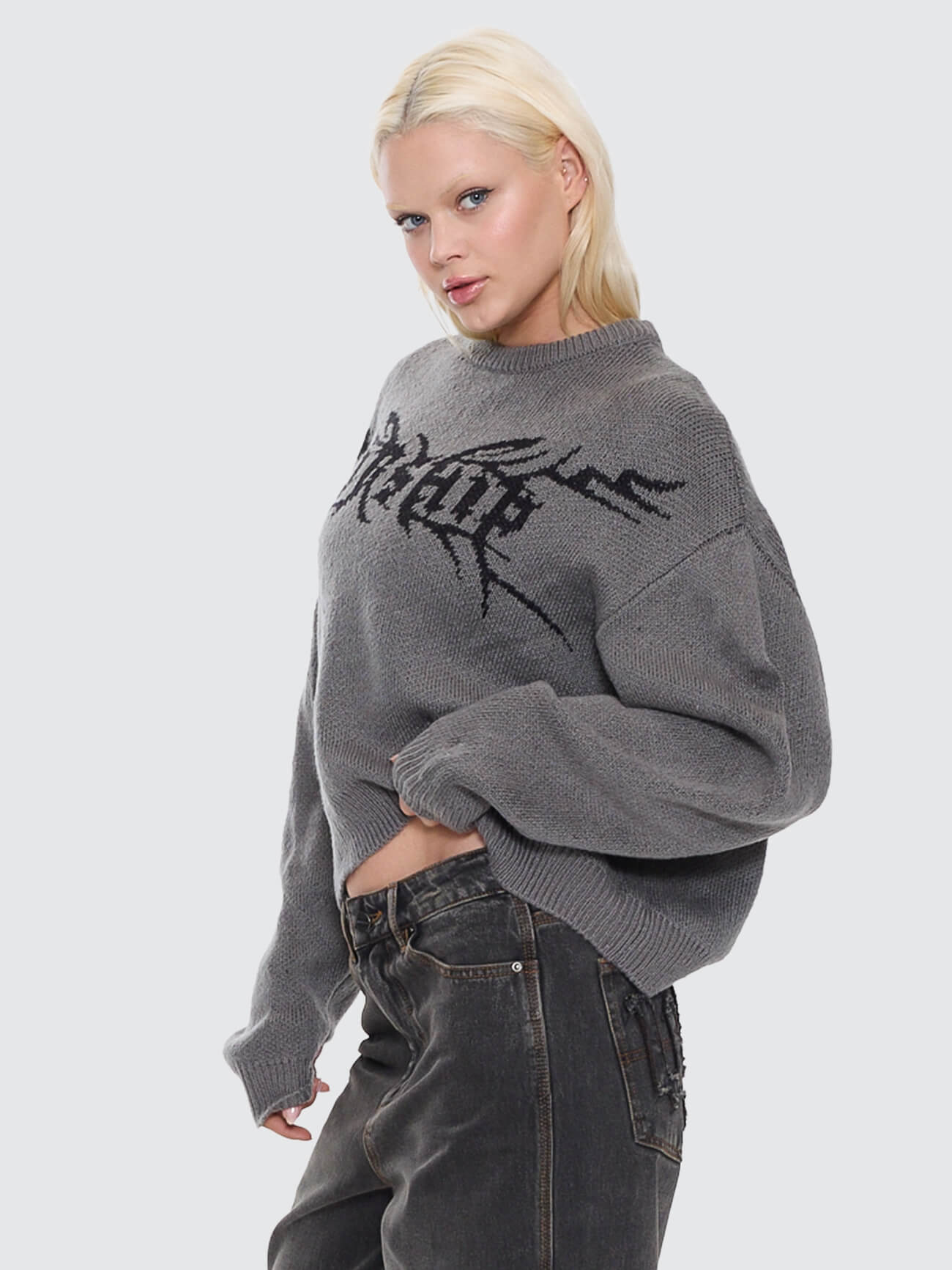 Trudge Box Fit Crew Knit Sweater - Dark Marle 4