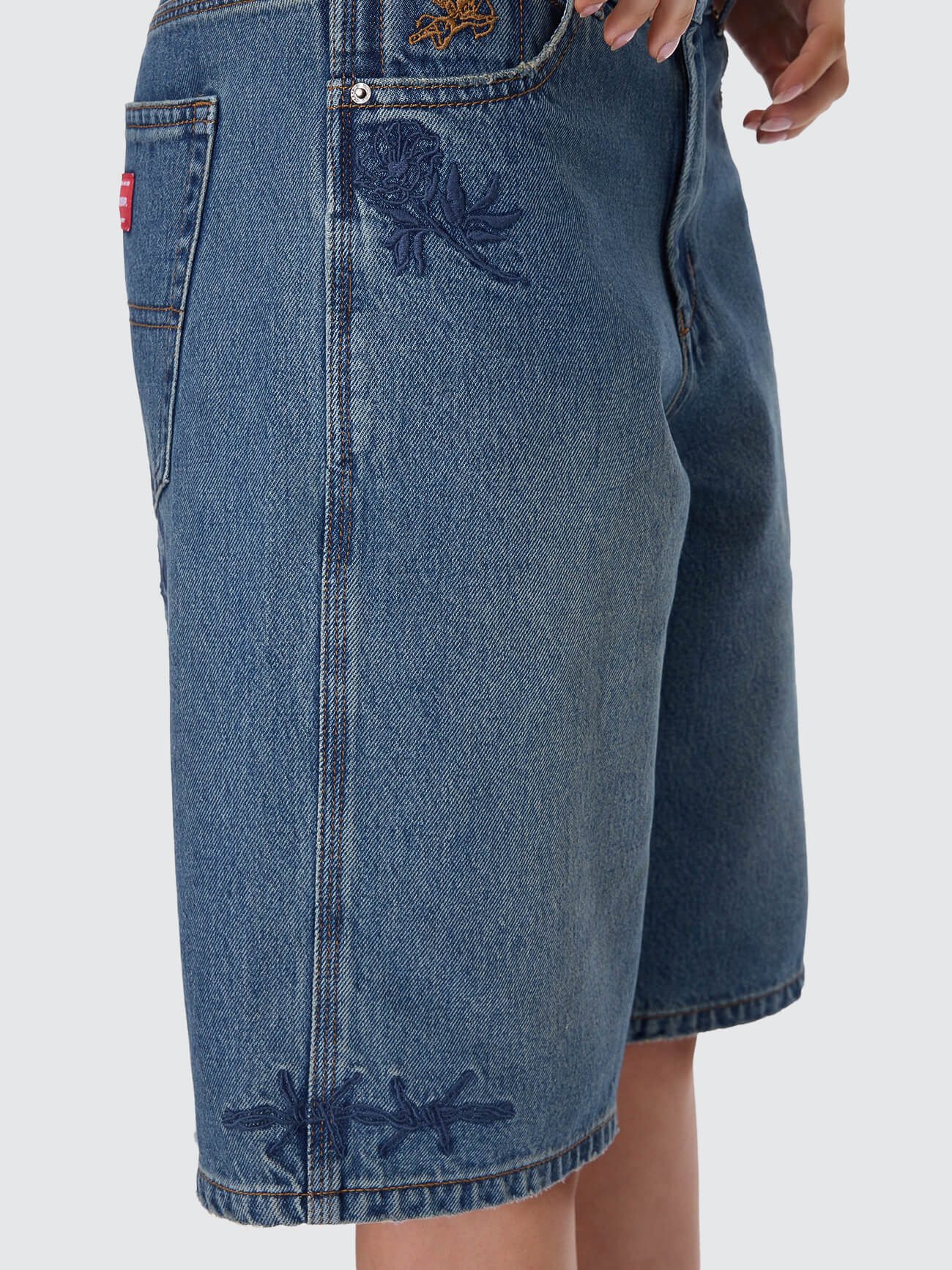 Scratch Big Baggy Short - Dirty Mid Blue 4
