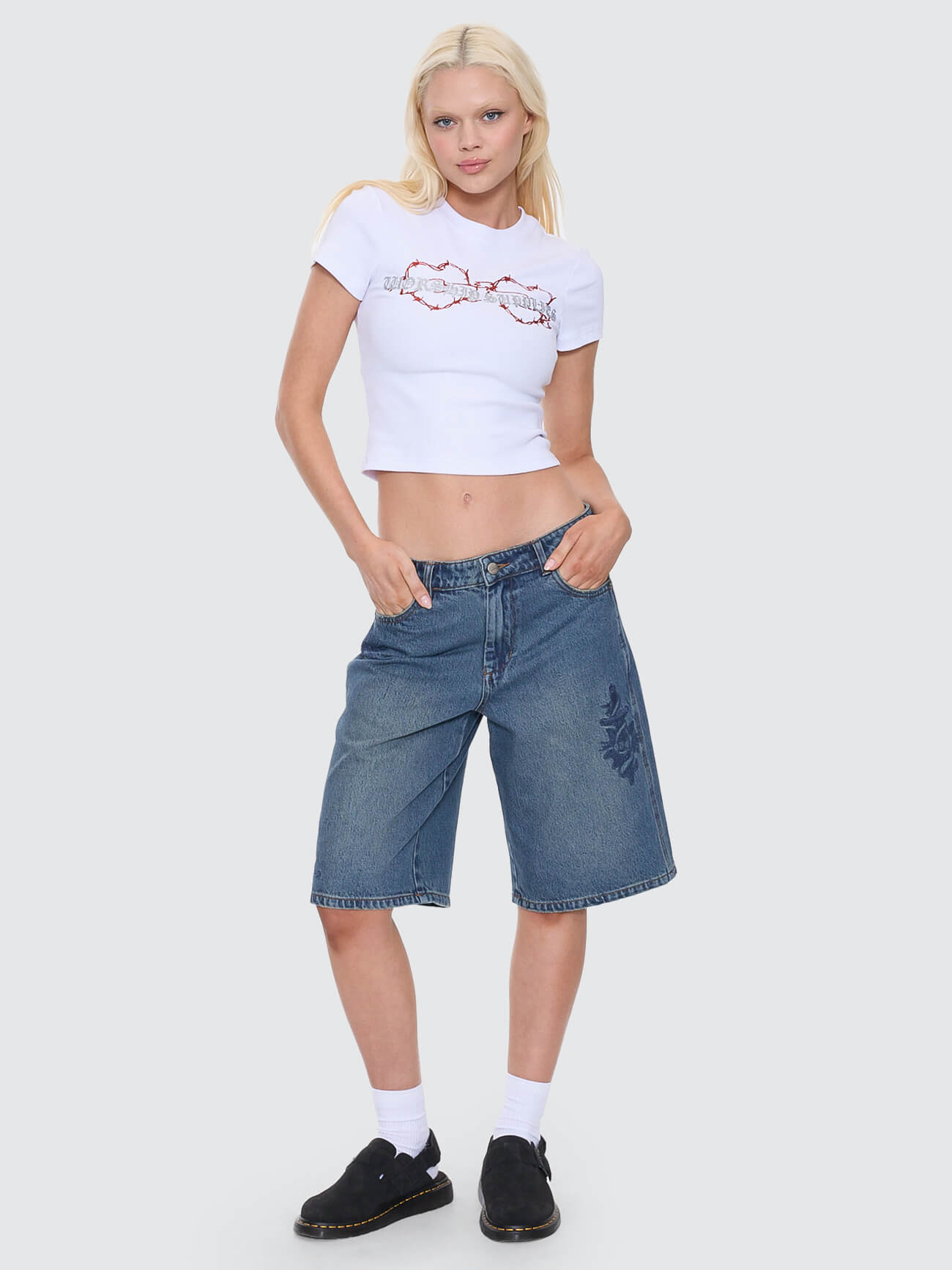 Scratch Big Baggy Short - Dirty Mid Blue 4