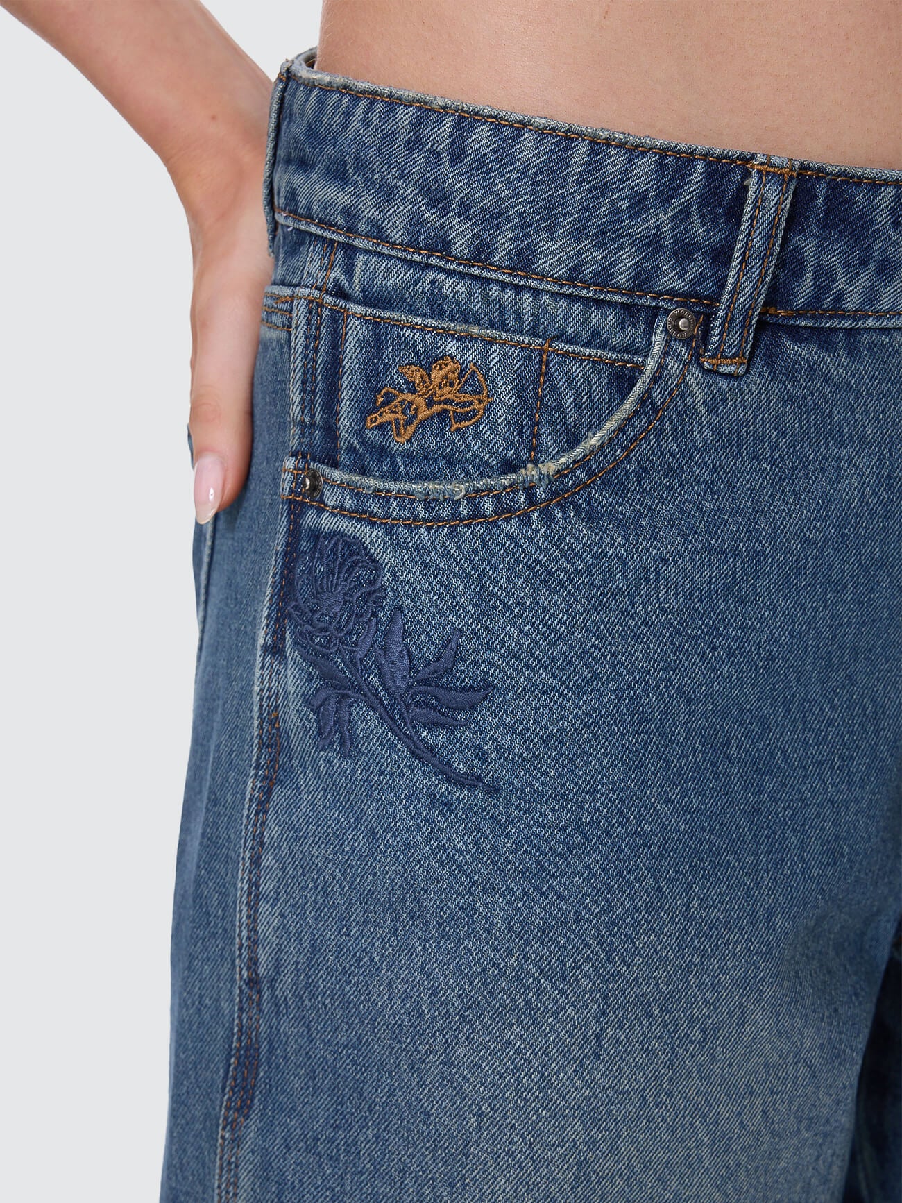 Scratch Big Baggy Short - Dirty Mid Blue 4