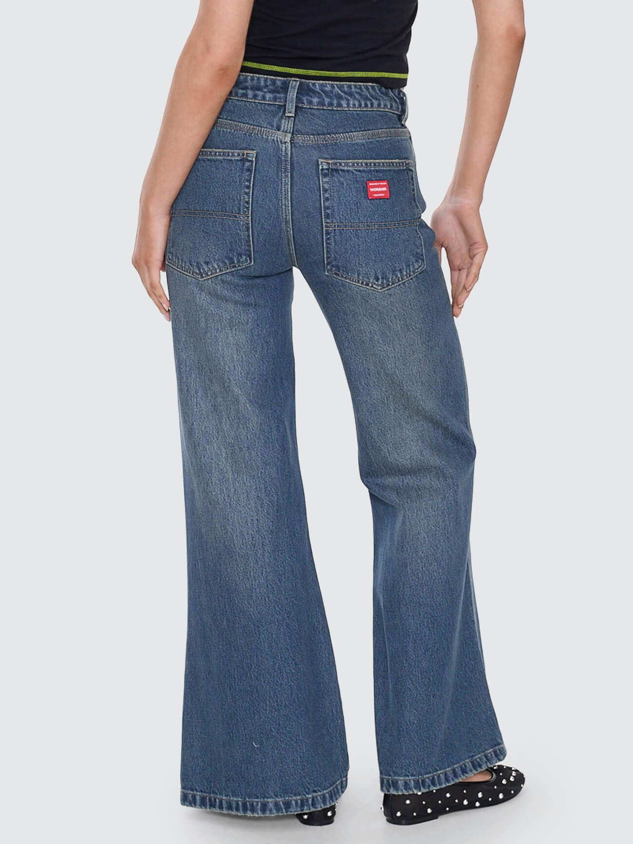 Dropkick Flare Jean - Dirty Mid Blue 4