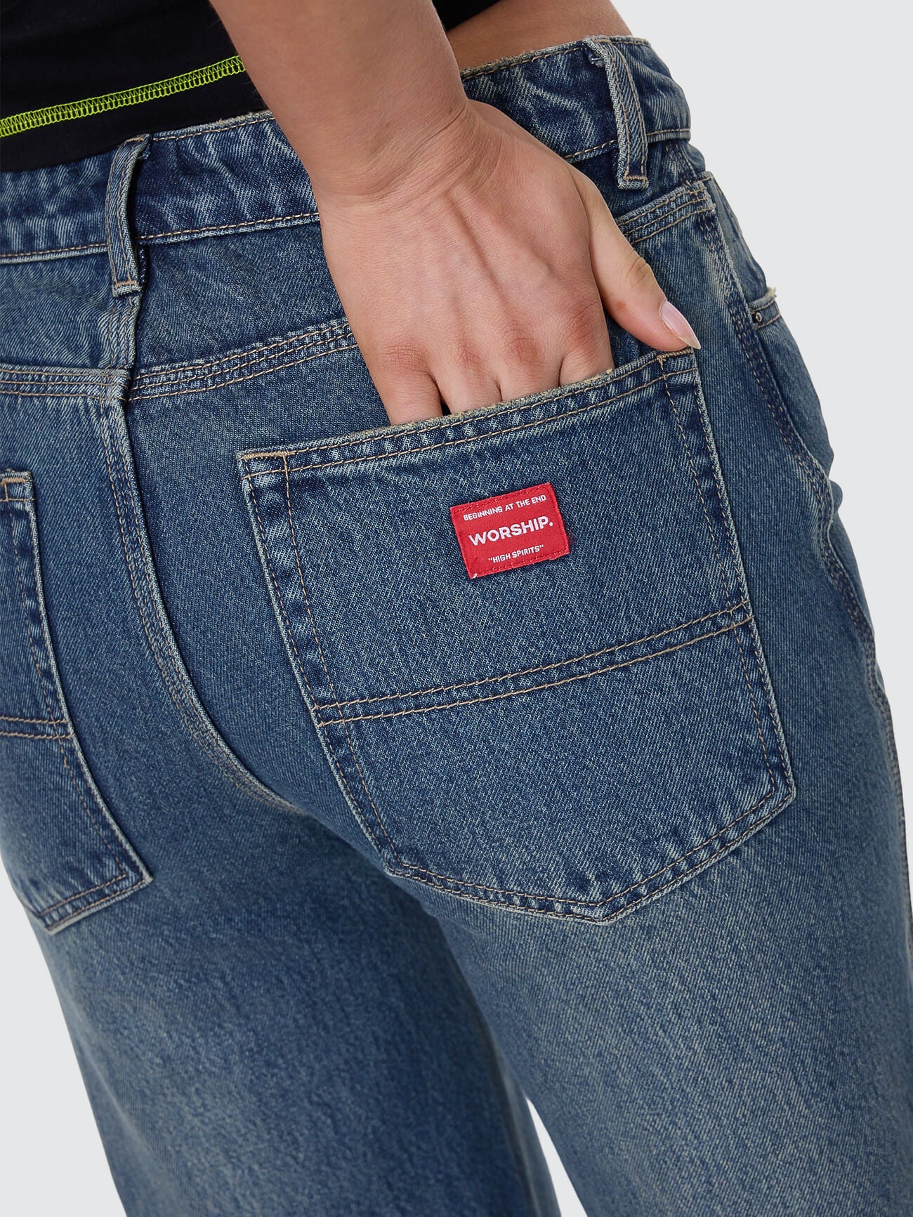 Dropkick Flare Jean - Dirty Mid Blue 4