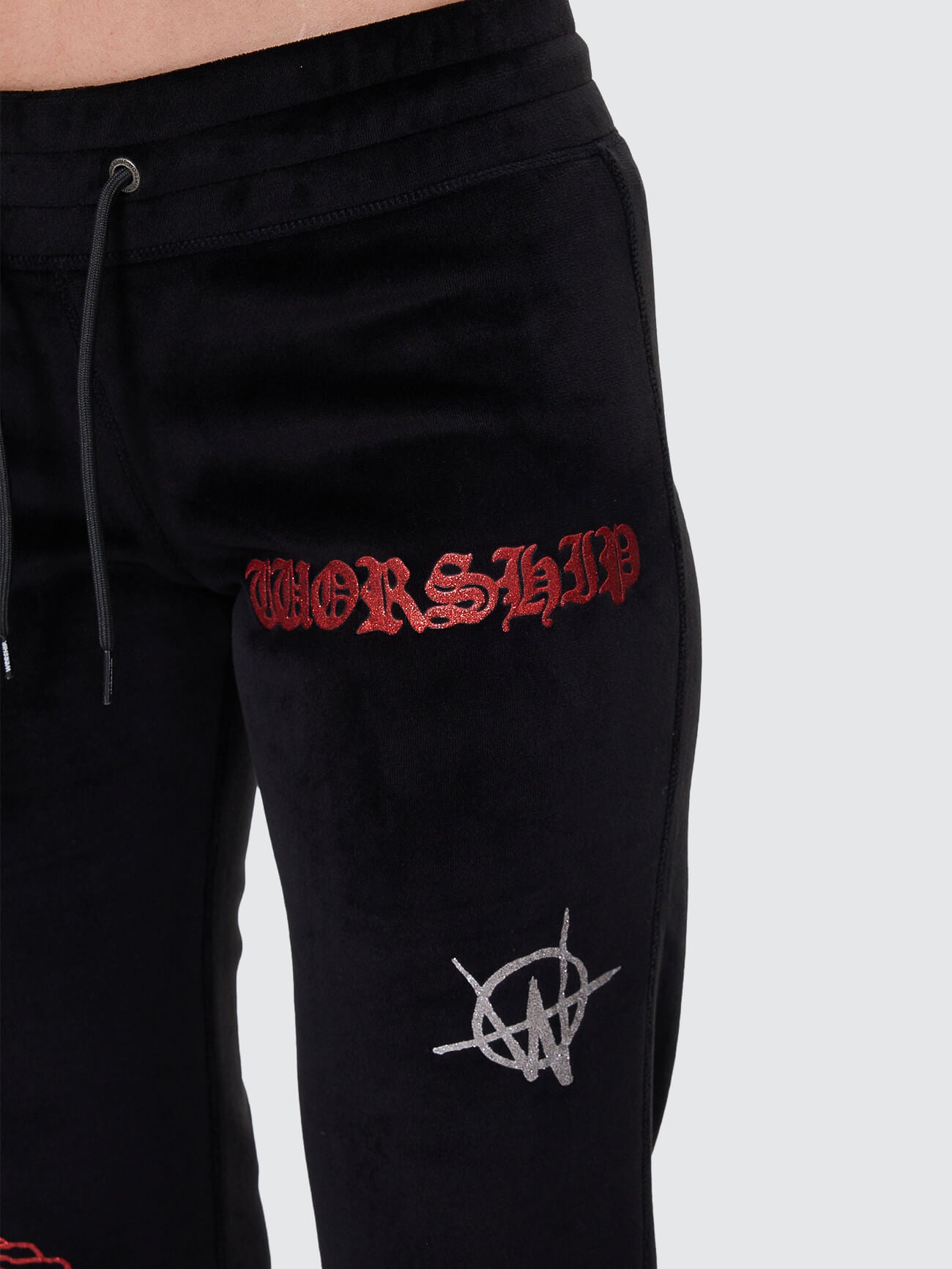 Scratch Velour Flare Track Pant - Black 4
