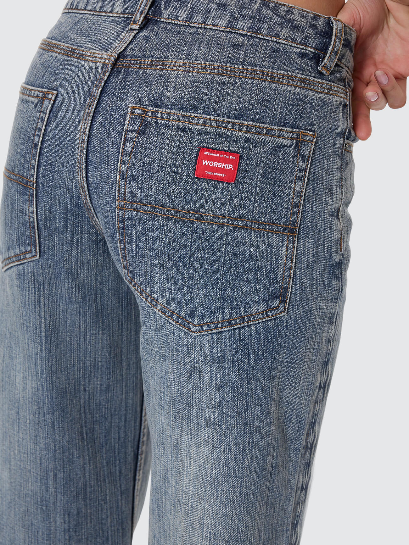 Sweeper Jean - Streaky Faded Blue 4