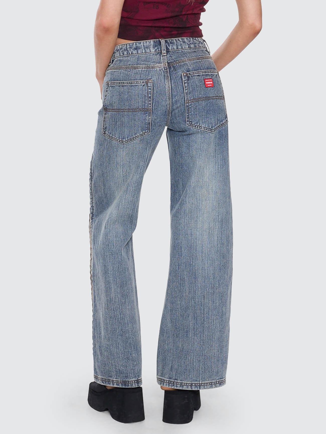 Sweeper Jean - Streaky Faded Blue 4
