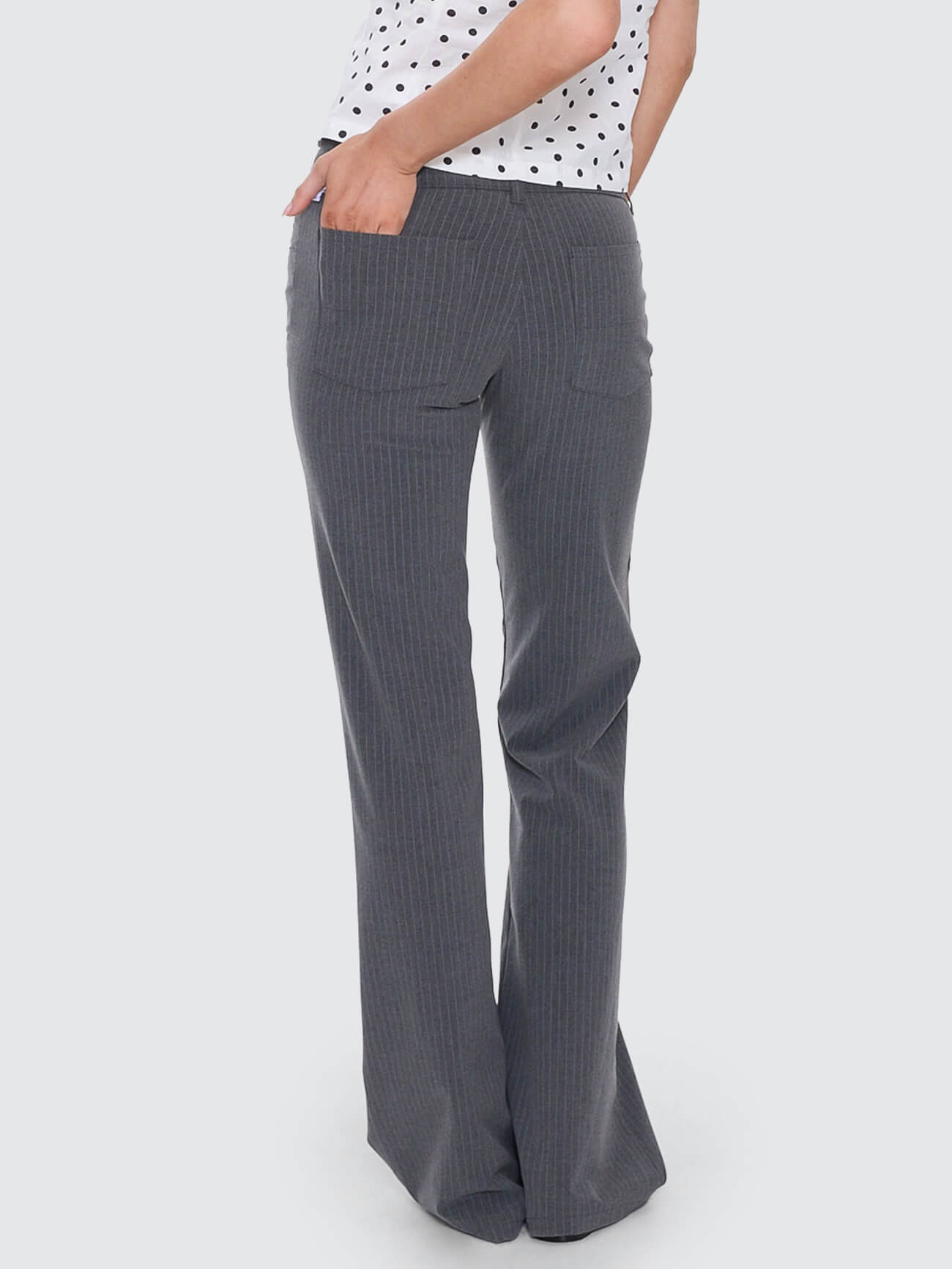 Delegate Bootcut Low Rider Pant - Charcoal Pinstripe 4