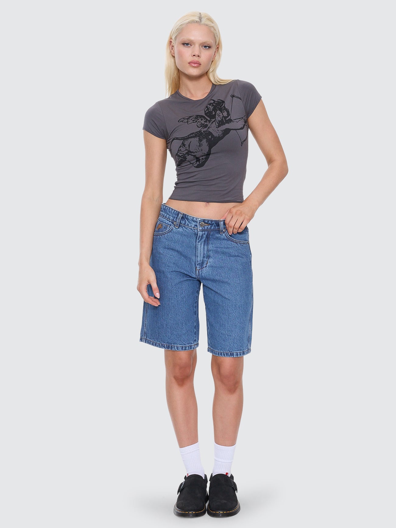 Cherub Cap Sleeve Top - Worn Black 4